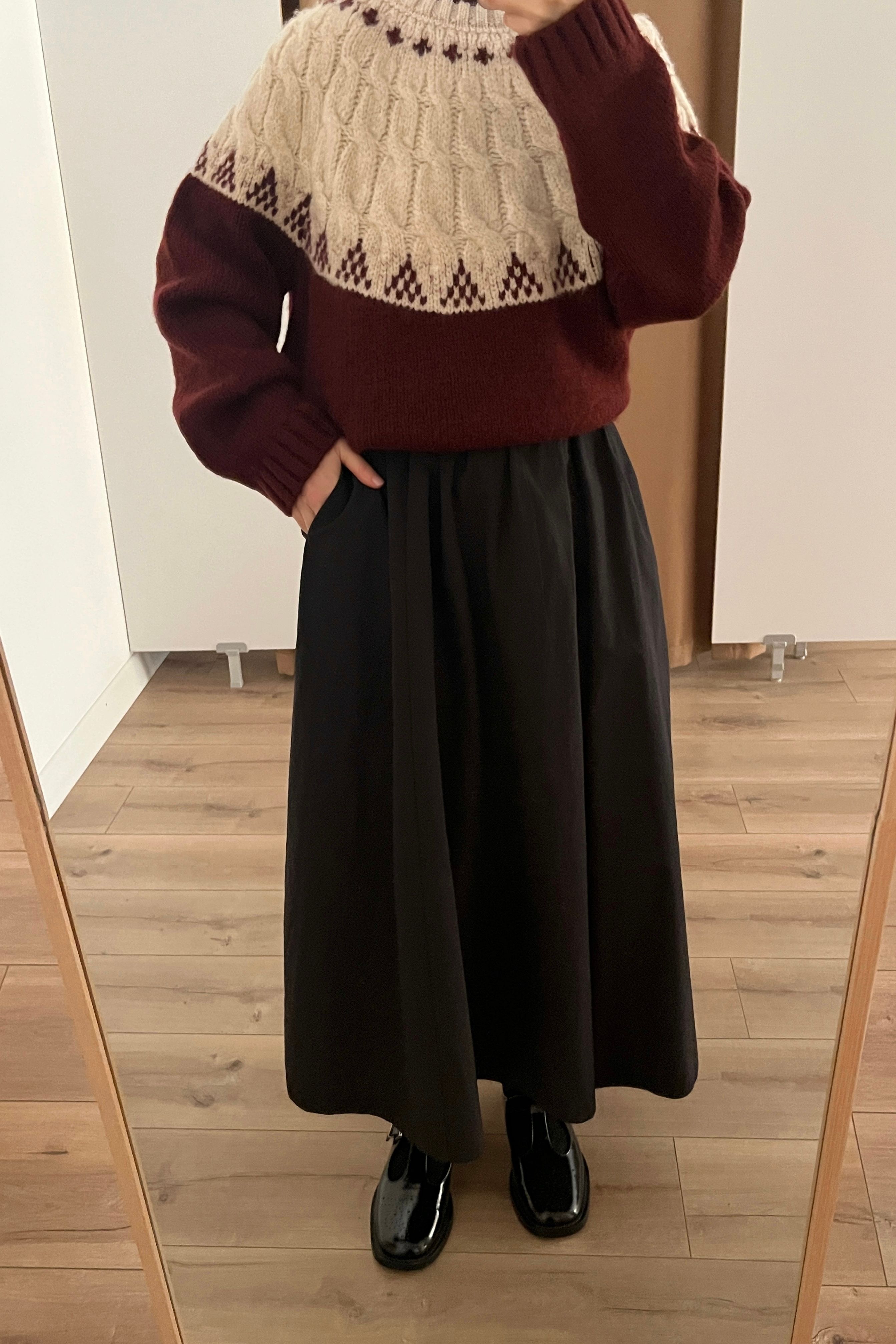 Yumuşak pamuklu etek  - black