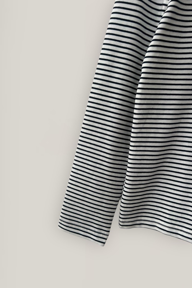 Pamuklu Çizgili T–shirt - white striped