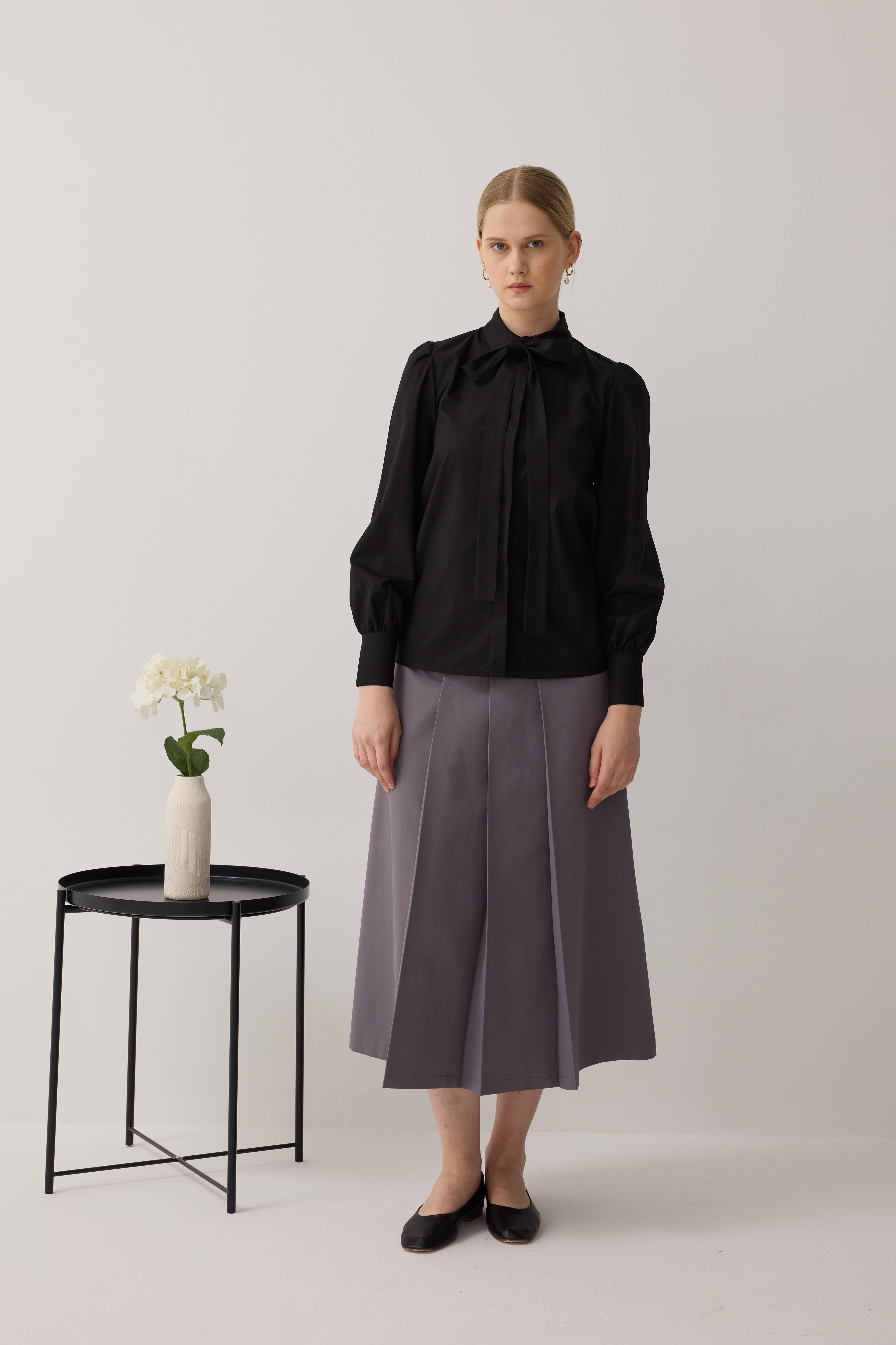 Pleat Detailed Skirt - thundercloud