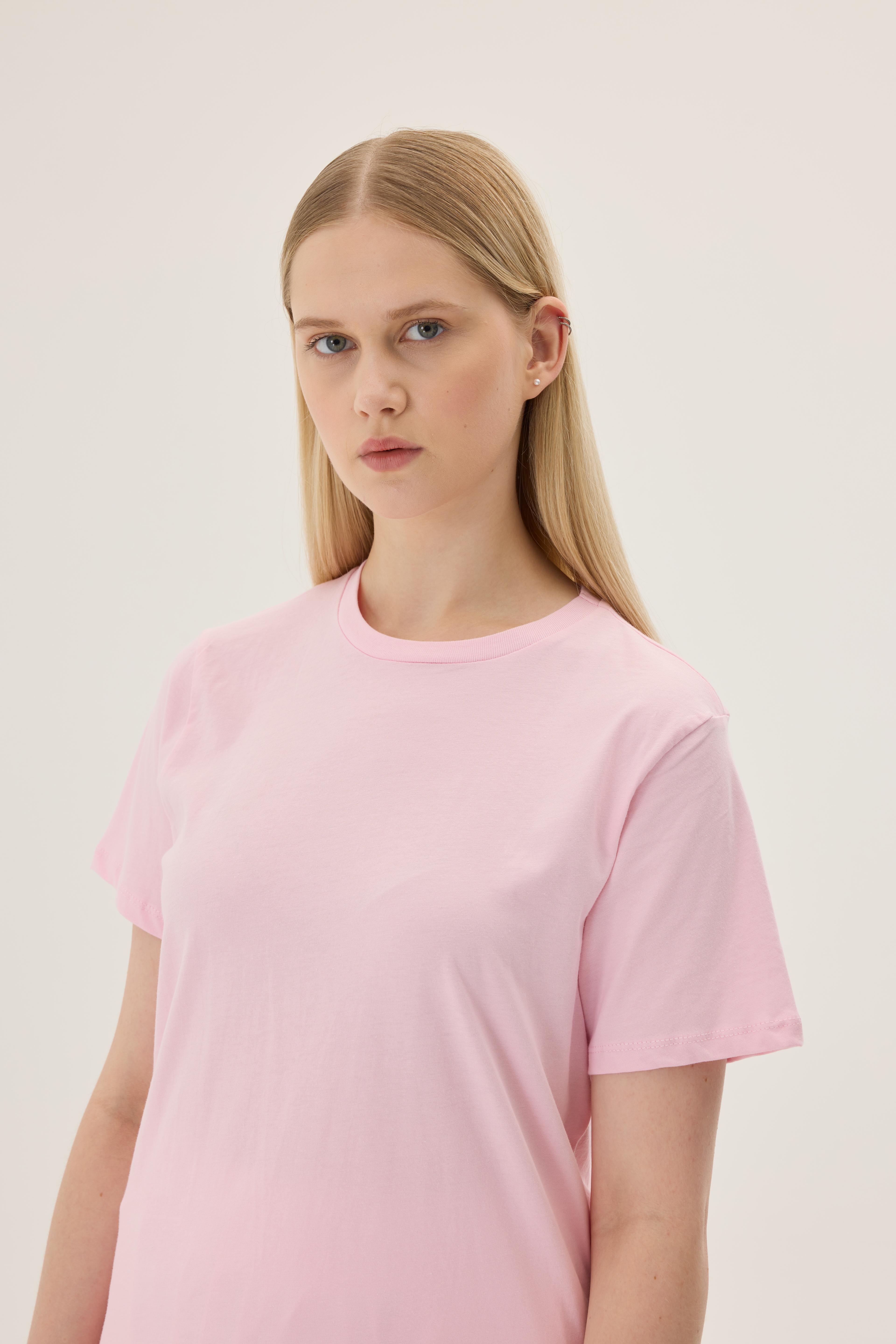 Basic Crew Neck T-shirt - cheery blossom