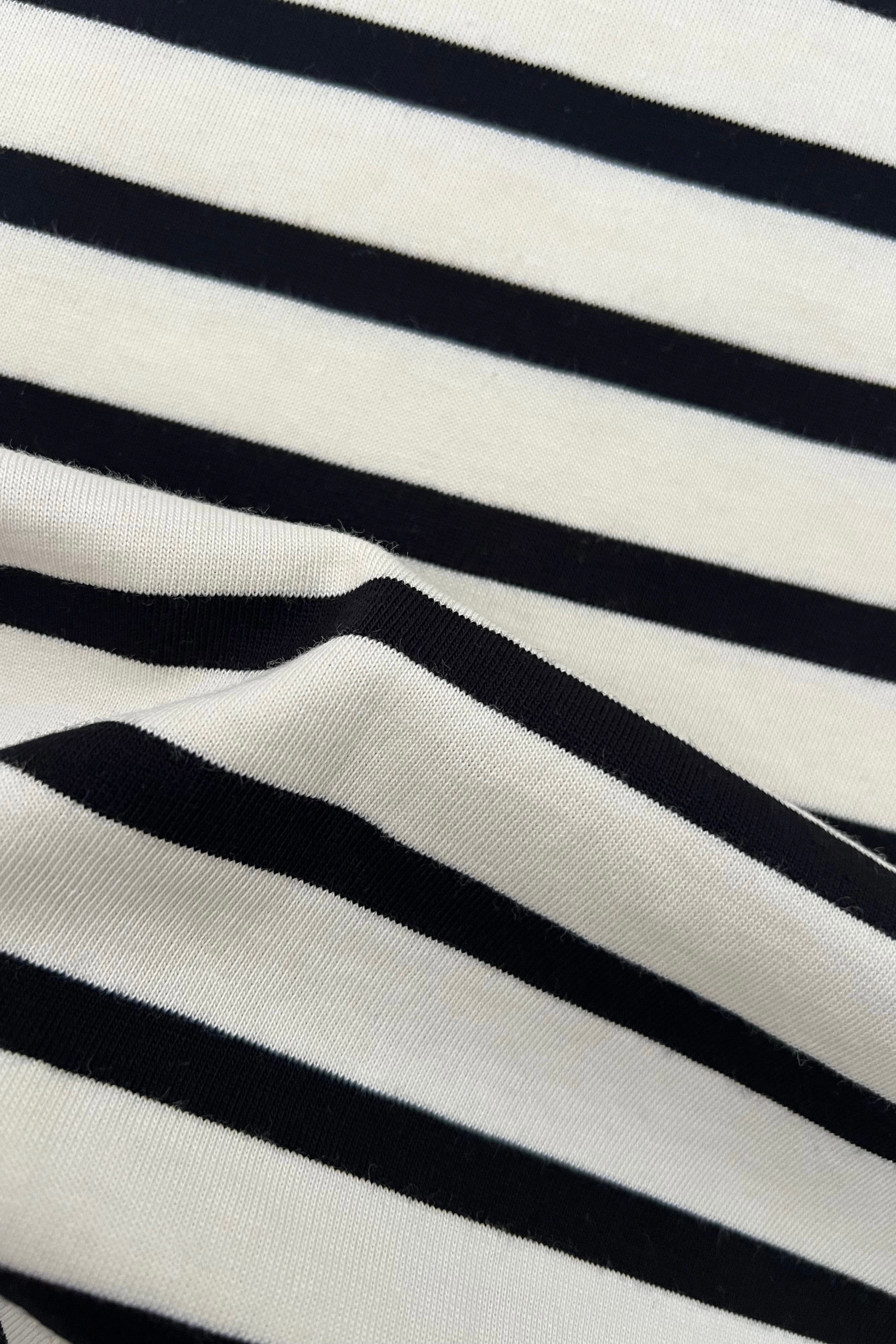 Pamuklu Kalın Çizgili T–shirt - burgundy
