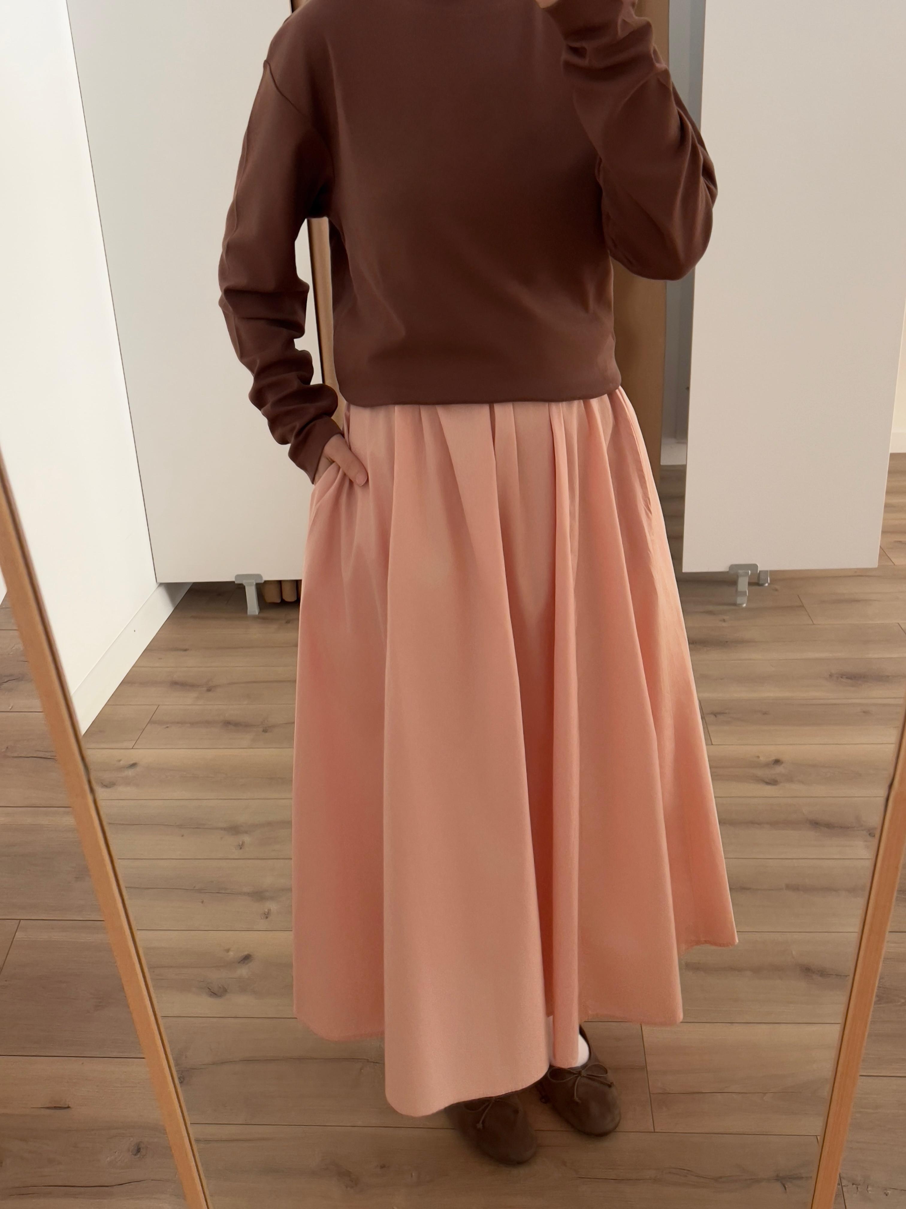 Parçalı Poplin Etek  - blush bloom