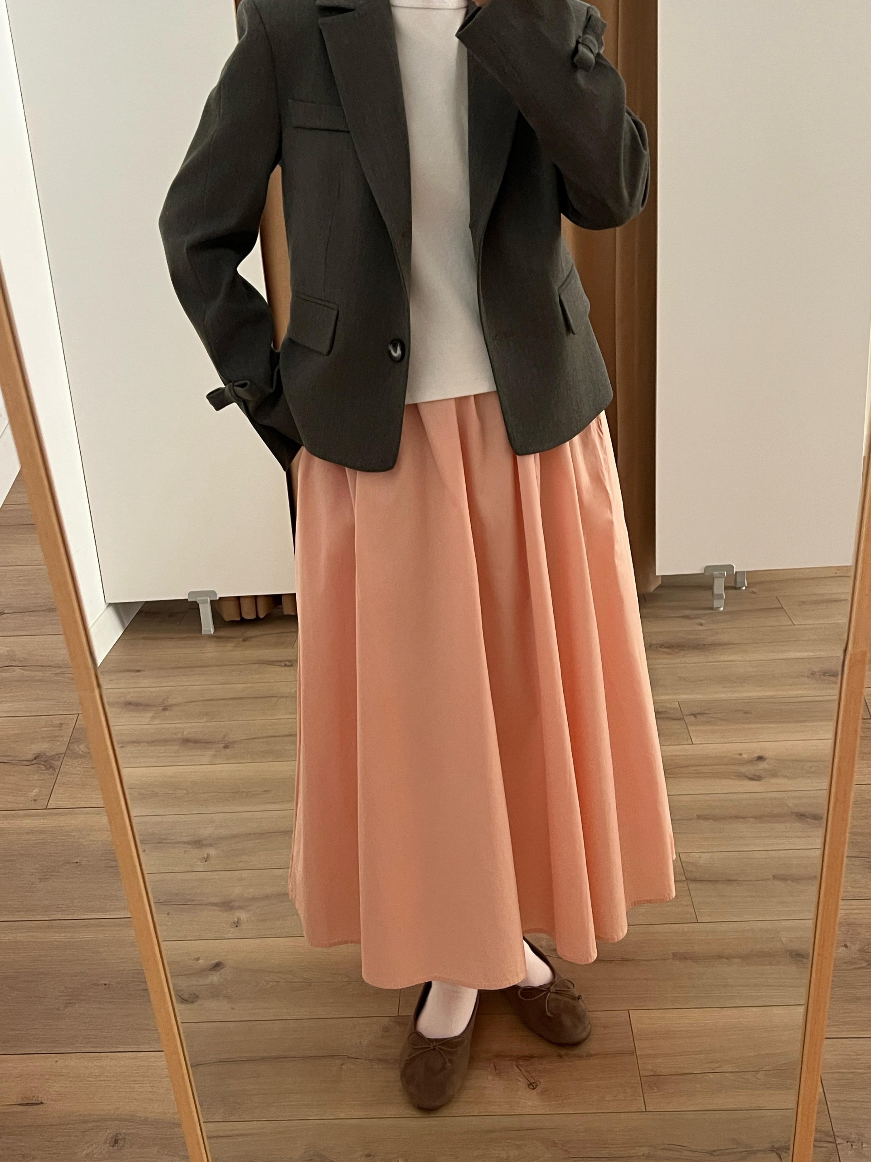 Parçalı Poplin Etek  - blush bloom