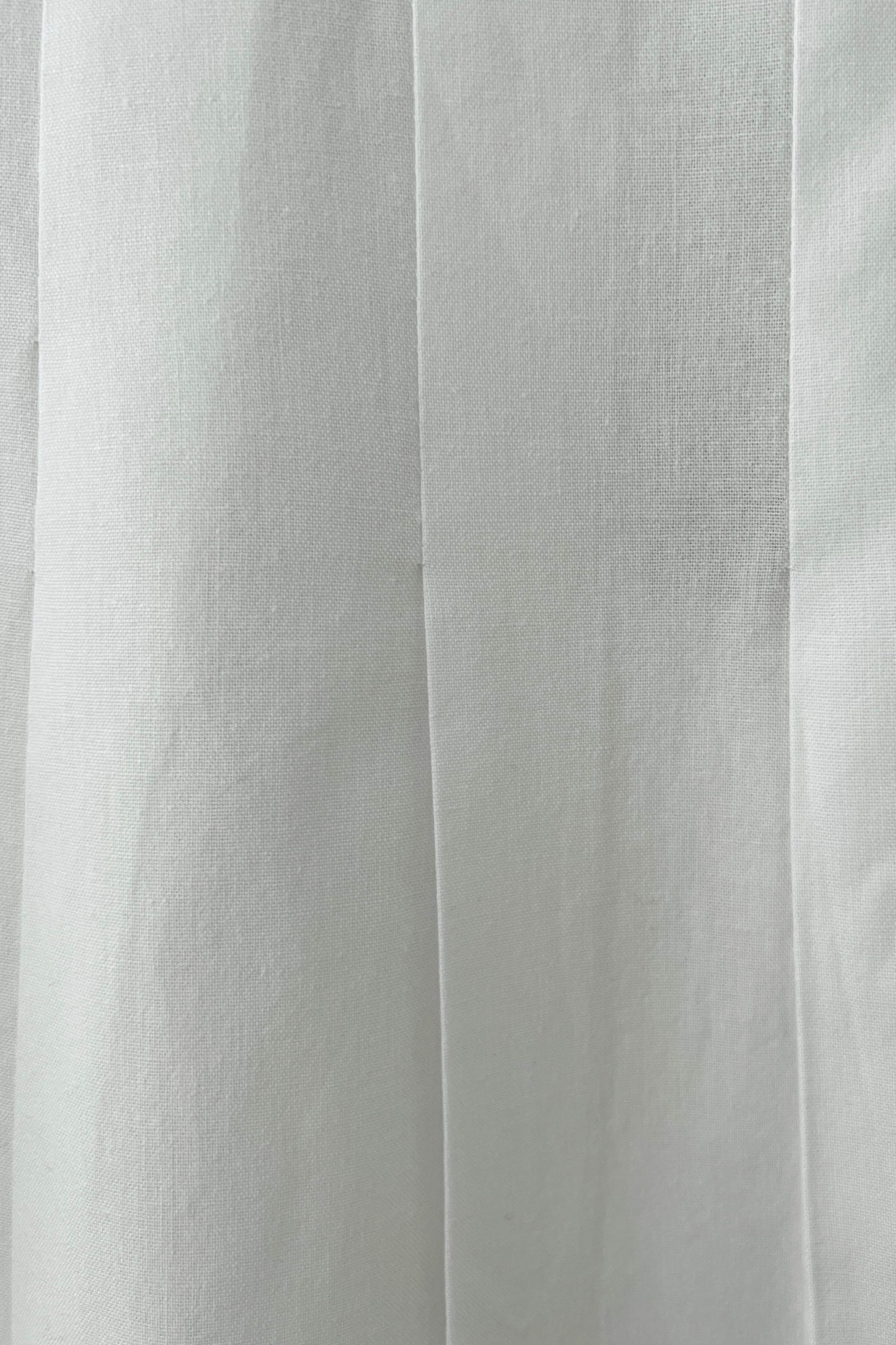 %100 Keten pileli etek - pure white