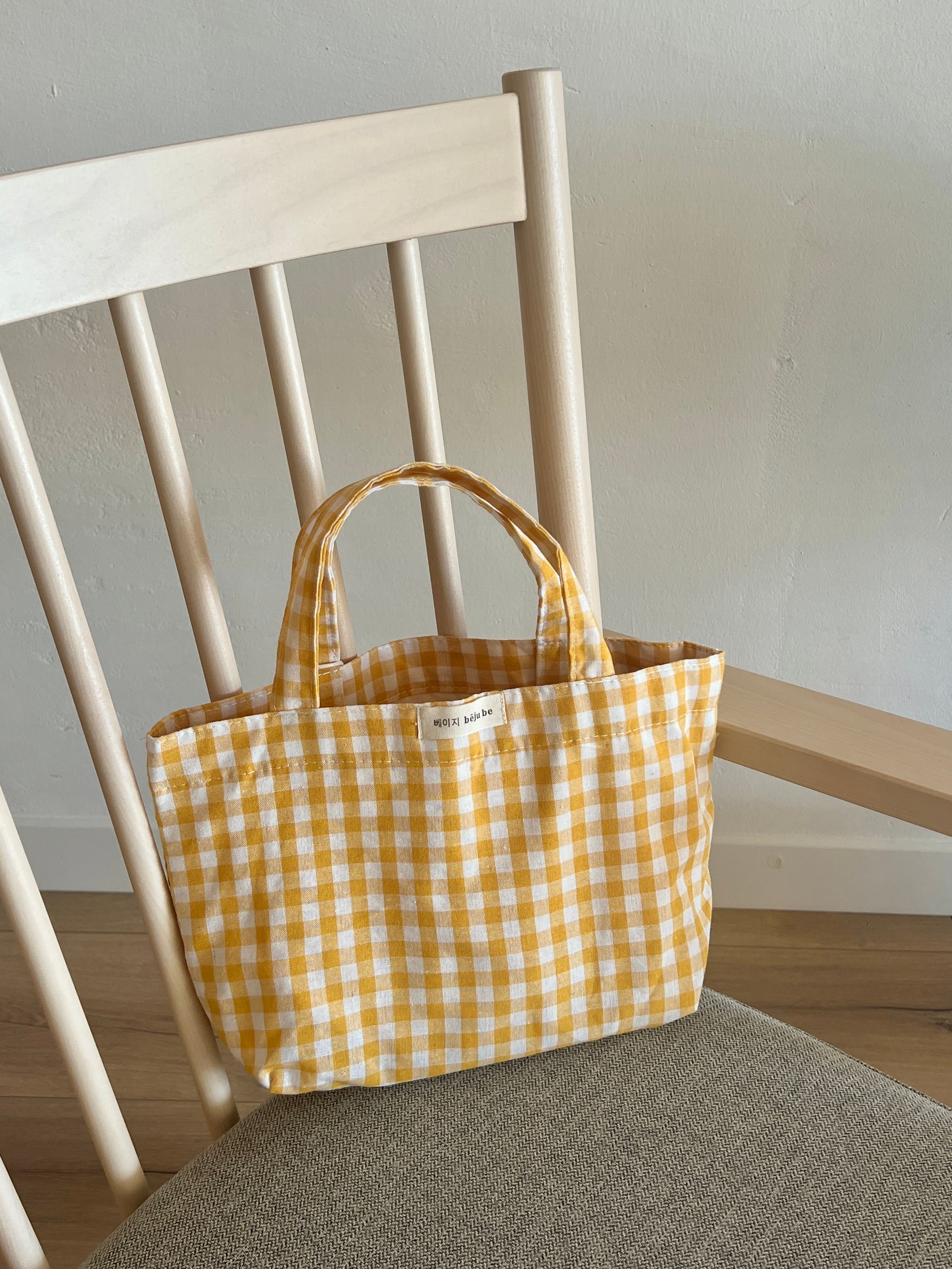 Checkered bag - lemon meringue