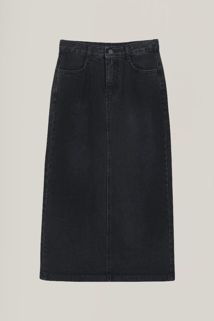 Classic Denim Skirt - storm cloud