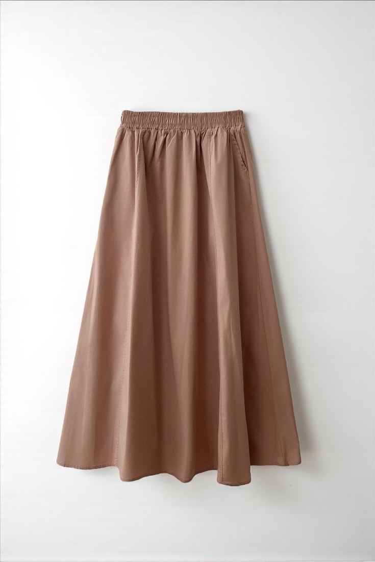 Parçalı Poplin Etek  - brandy rose