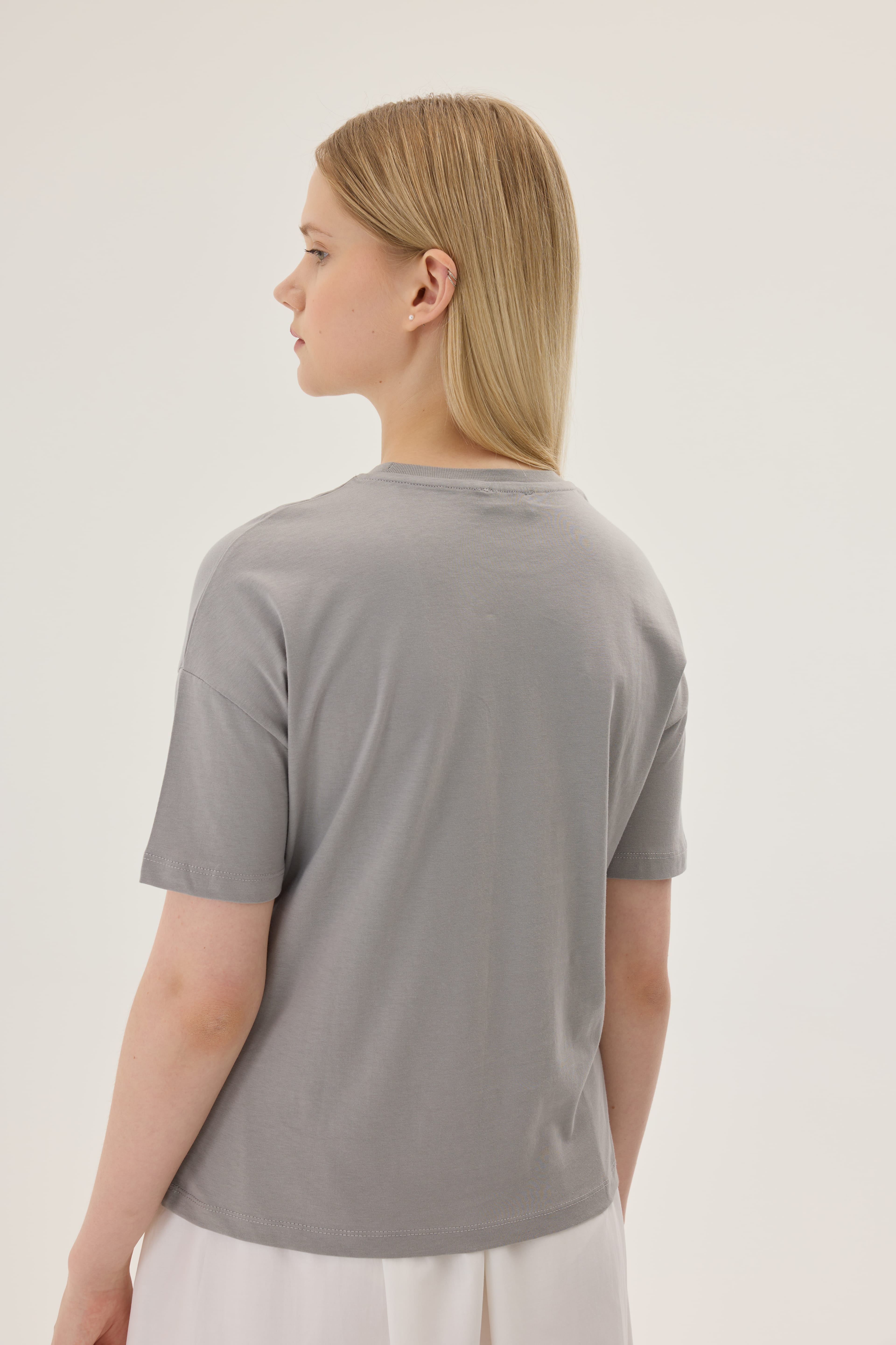 Basic Crew Neck T-shirt - gray