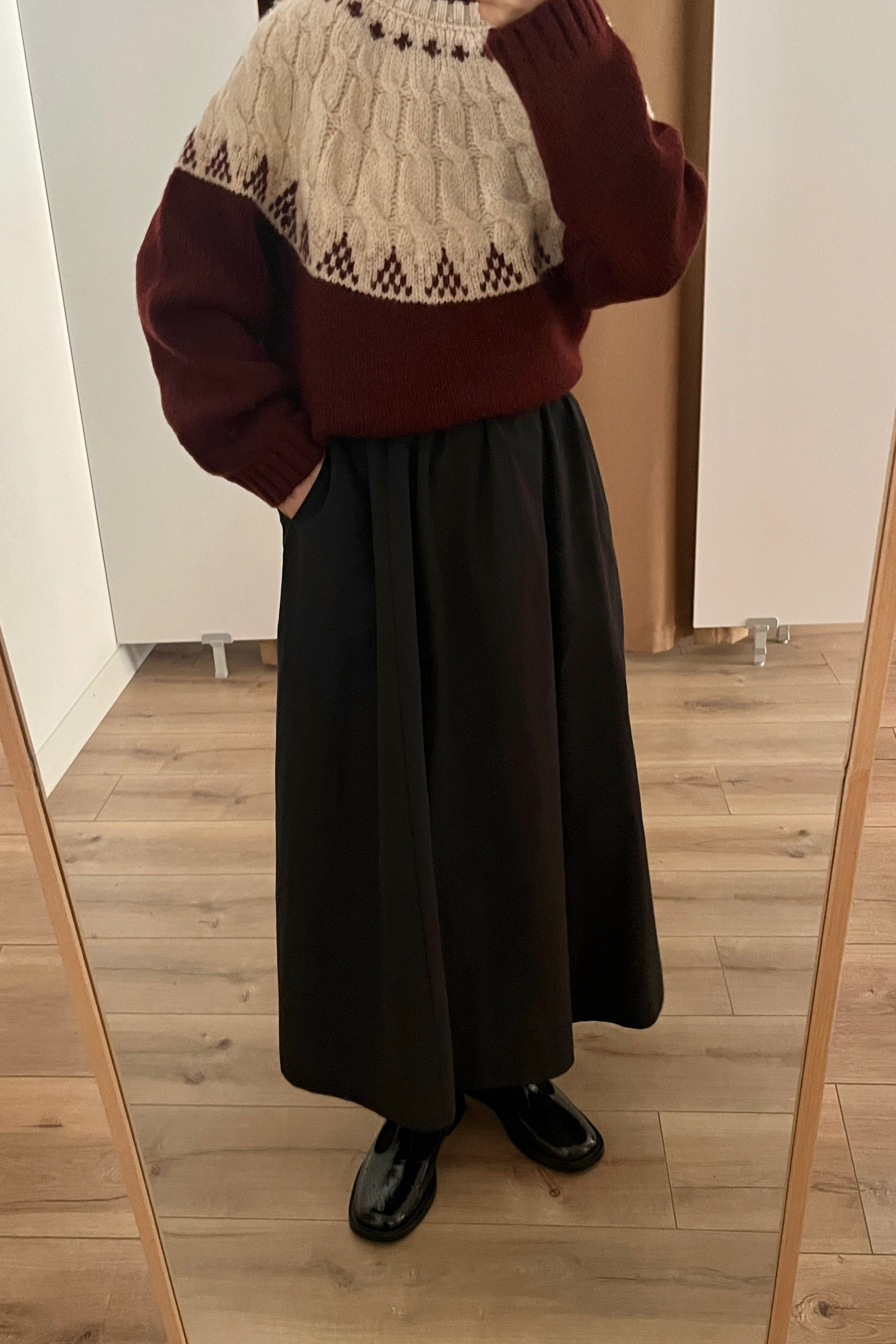 Yumuşak pamuklu etek  - black