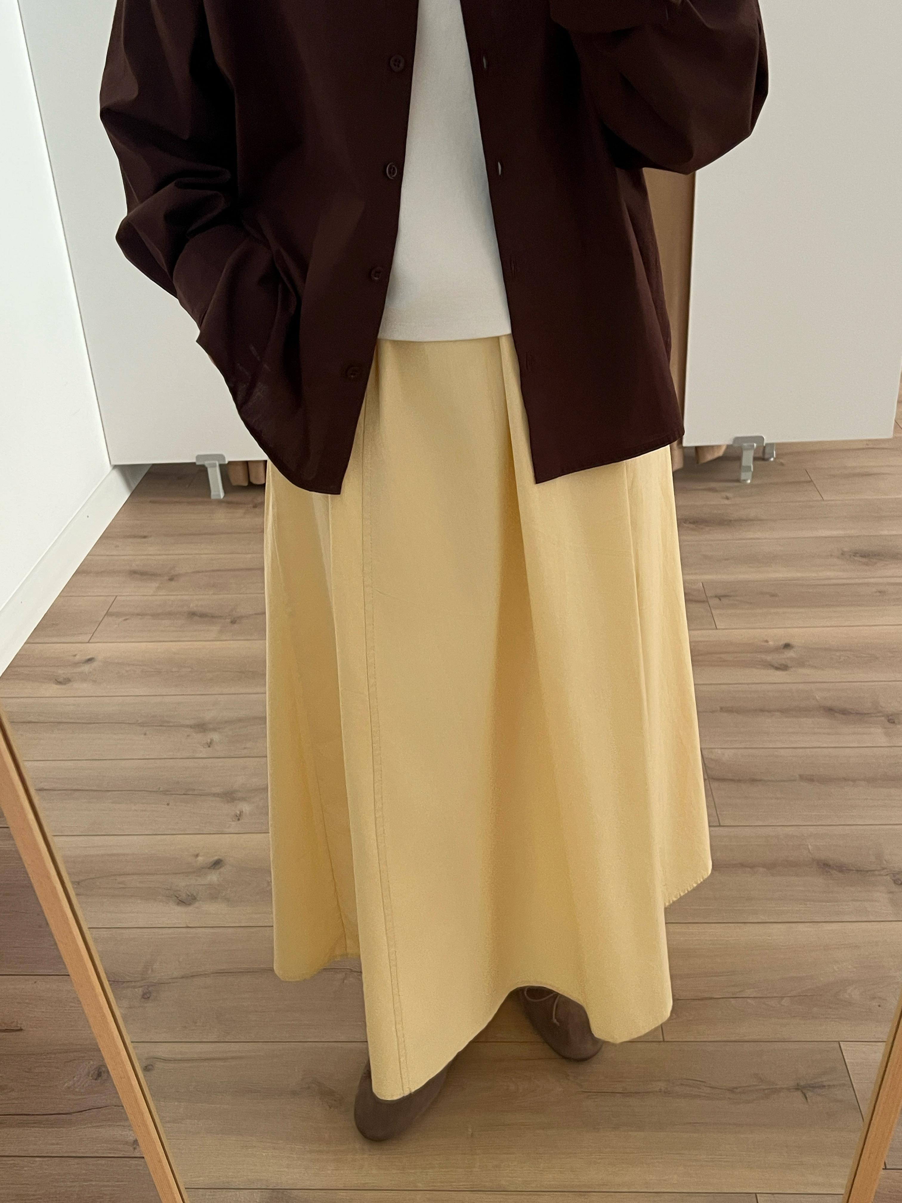 Parçalı Poplin Etek 
