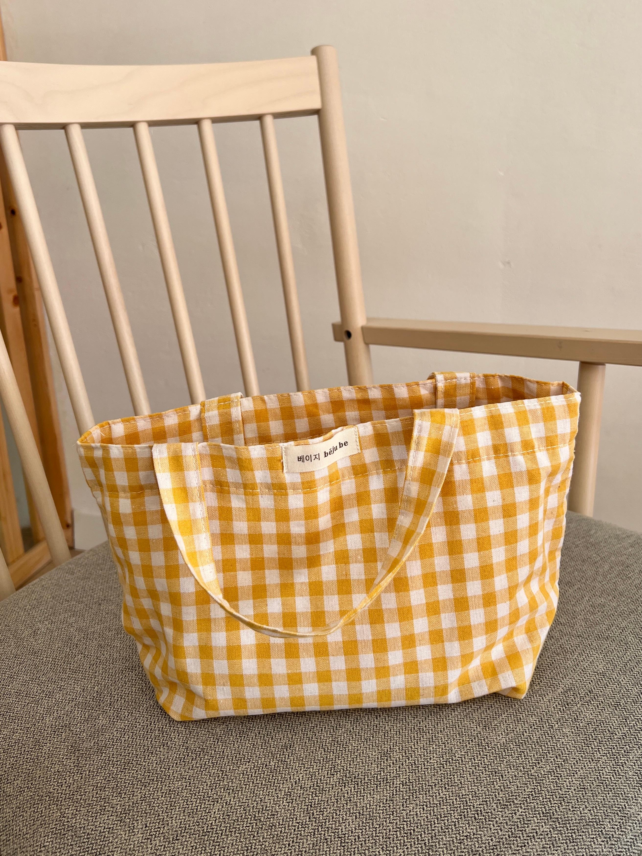 Checkered bag - lemon meringue