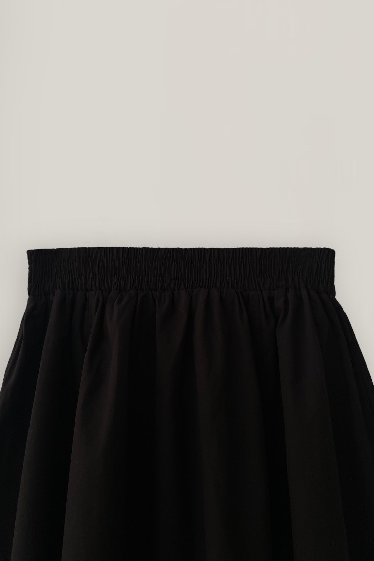 Gabardin Pamuklu Etek  - black