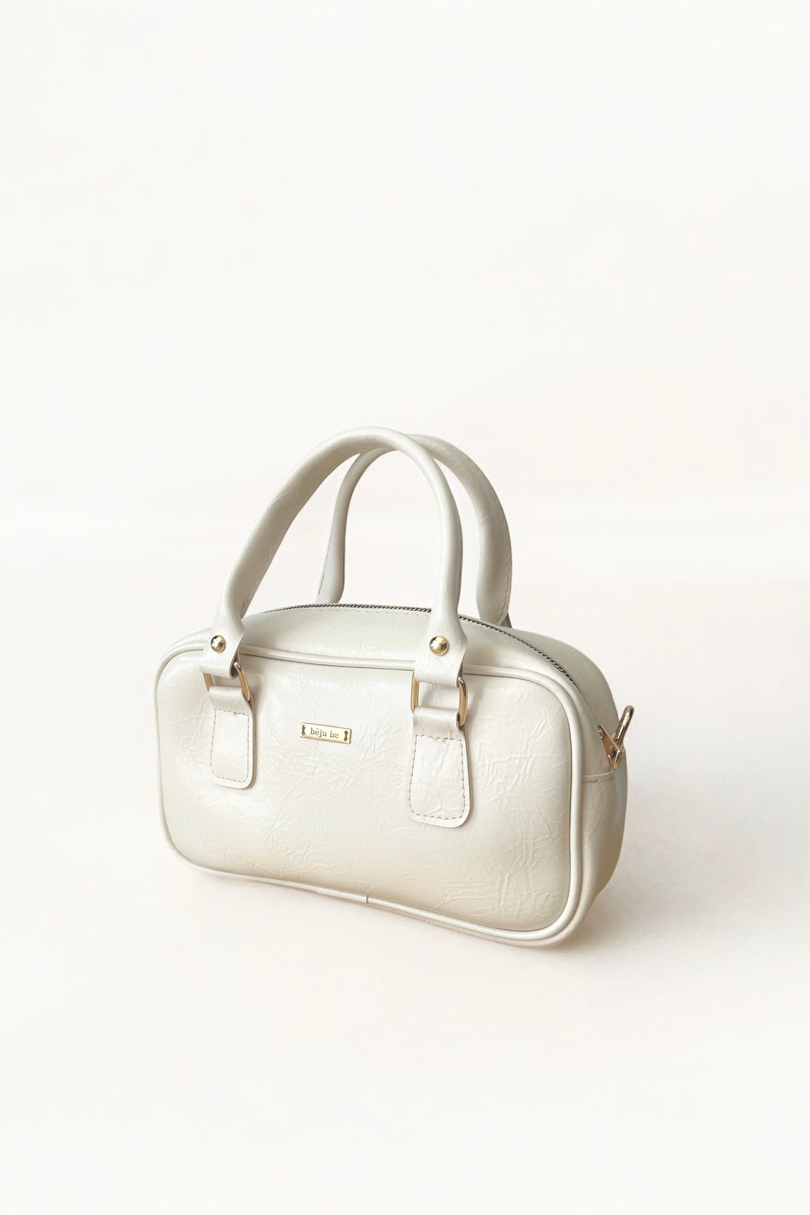 Yumuşak deri çanta - cream white