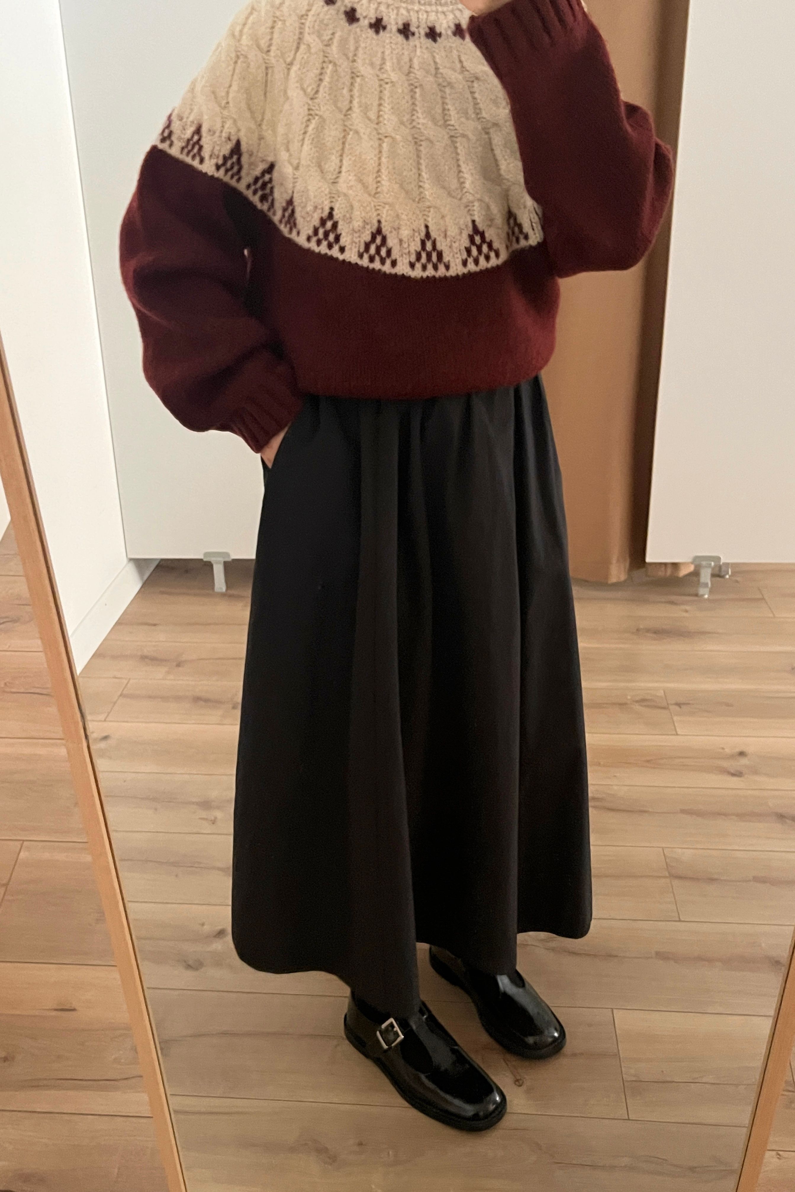 Yumuşak pamuklu etek  - black