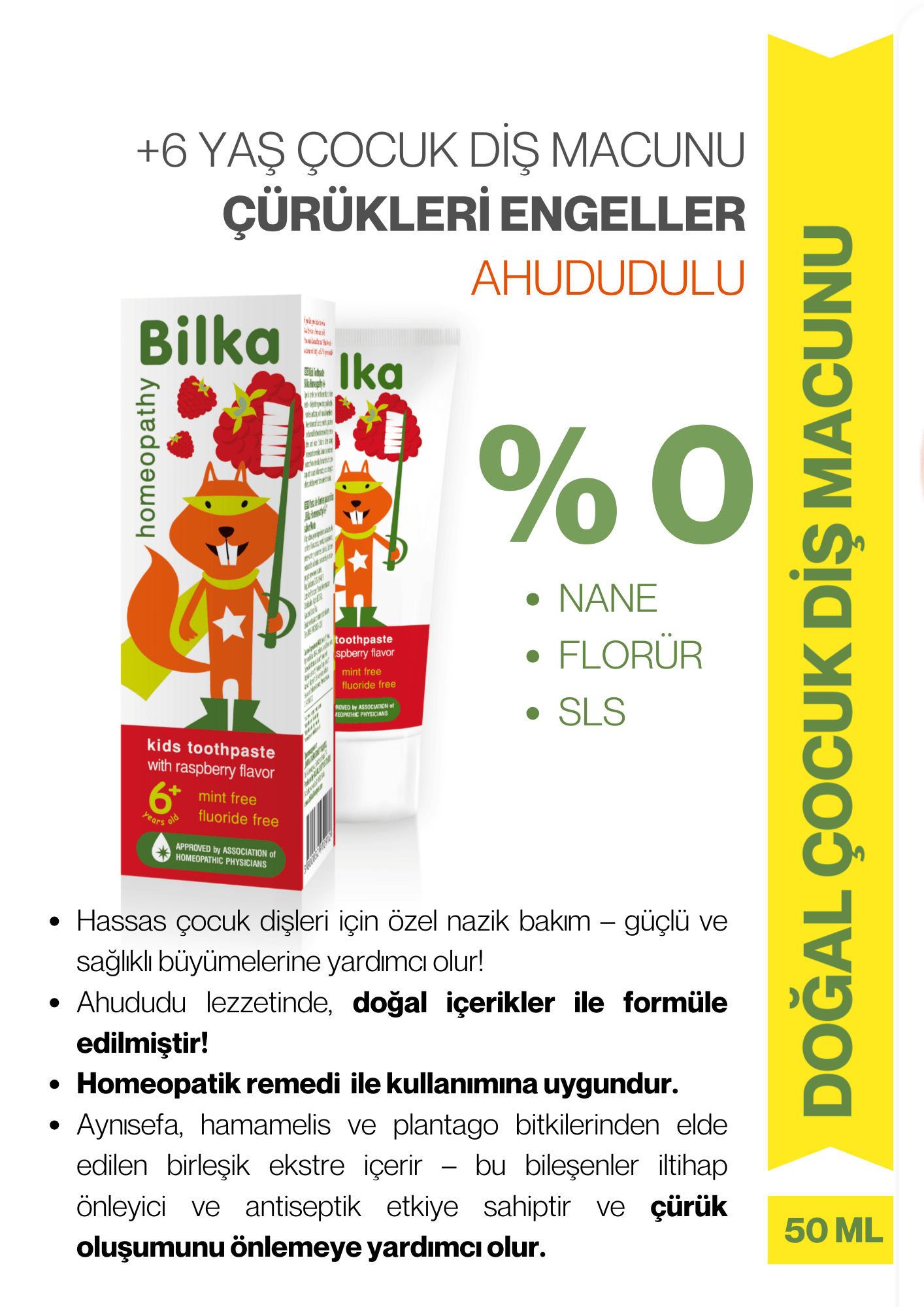 Homeopati Çocuk Diş Macunu 6+ AHUDUDU