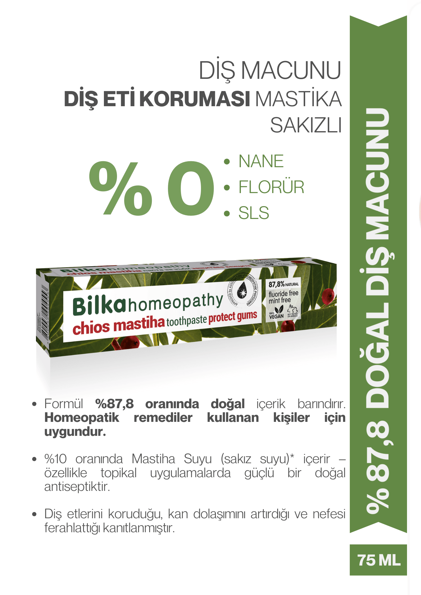 Homeopati Diş Macunu MASTİKA SAKIZLI