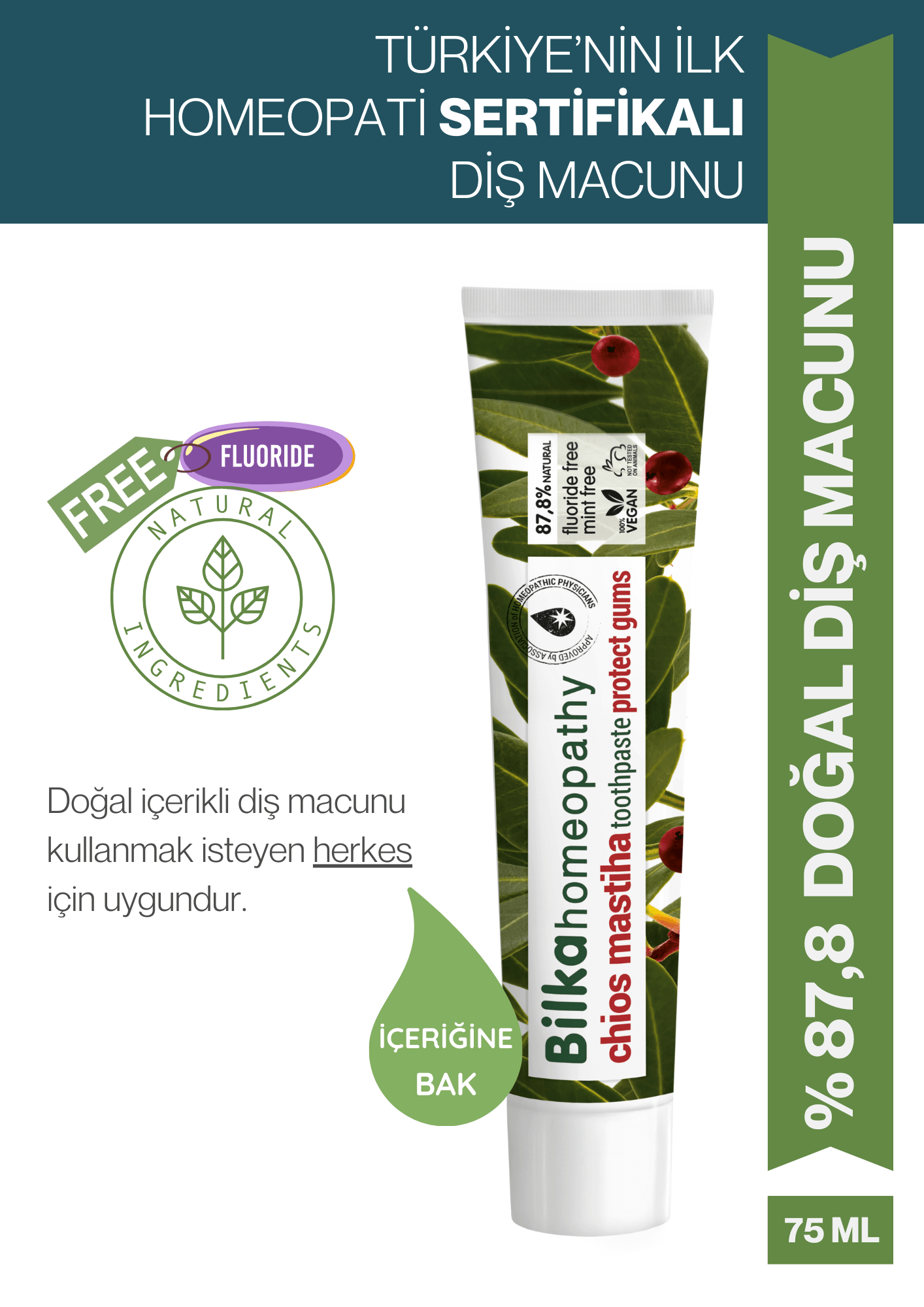 Homeopati Diş Macunu MASTİKA SAKIZLI
