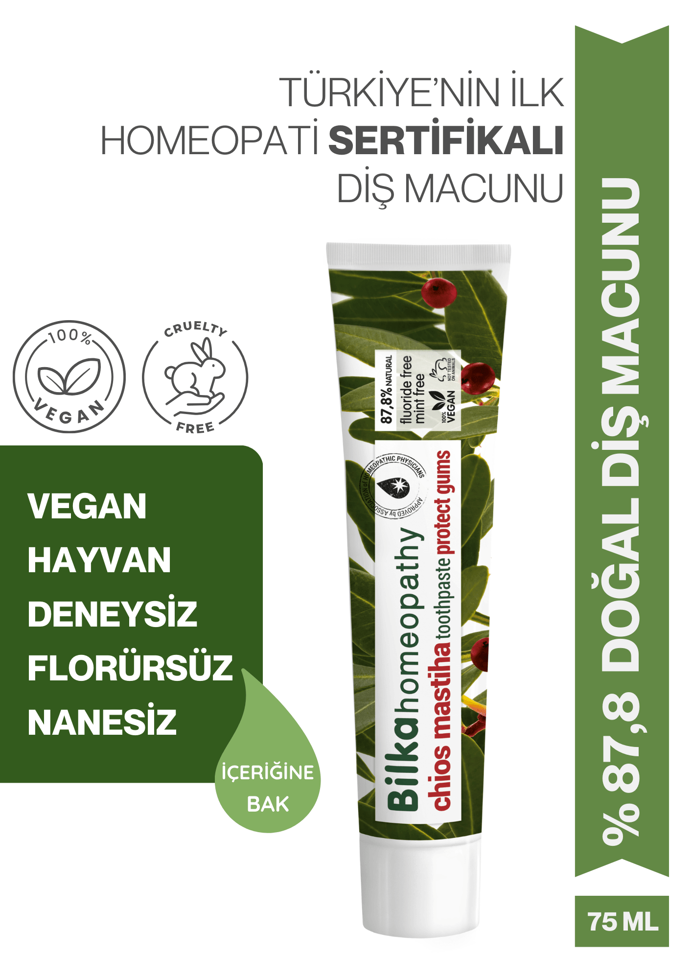 Homeopati Diş Macunu MASTİKA SAKIZLI