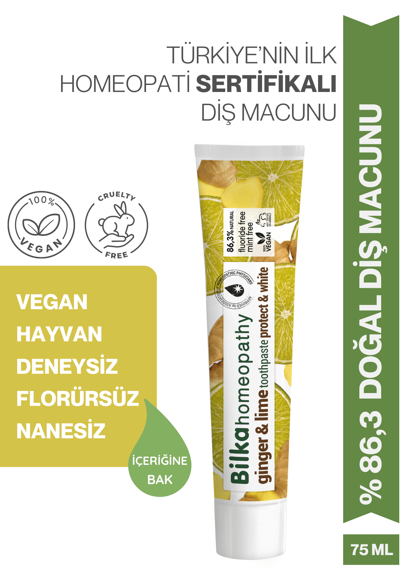 Homeopati Diş Macunu ZENCEFİL & LİMONLU
