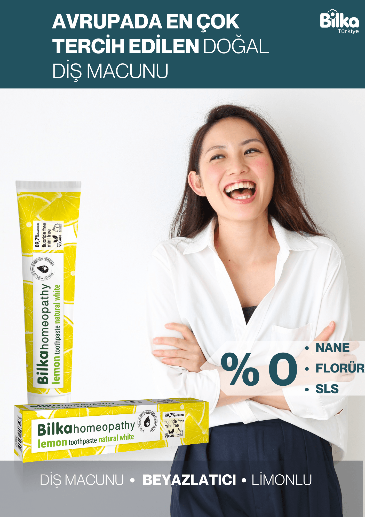Homeopati Diş Macunu Natural White LİMONLU