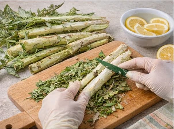 Şevketi bostan nasıl temizlenir dikenli yaprakların bıçakla ayıklanması ve hazırlık aşaması