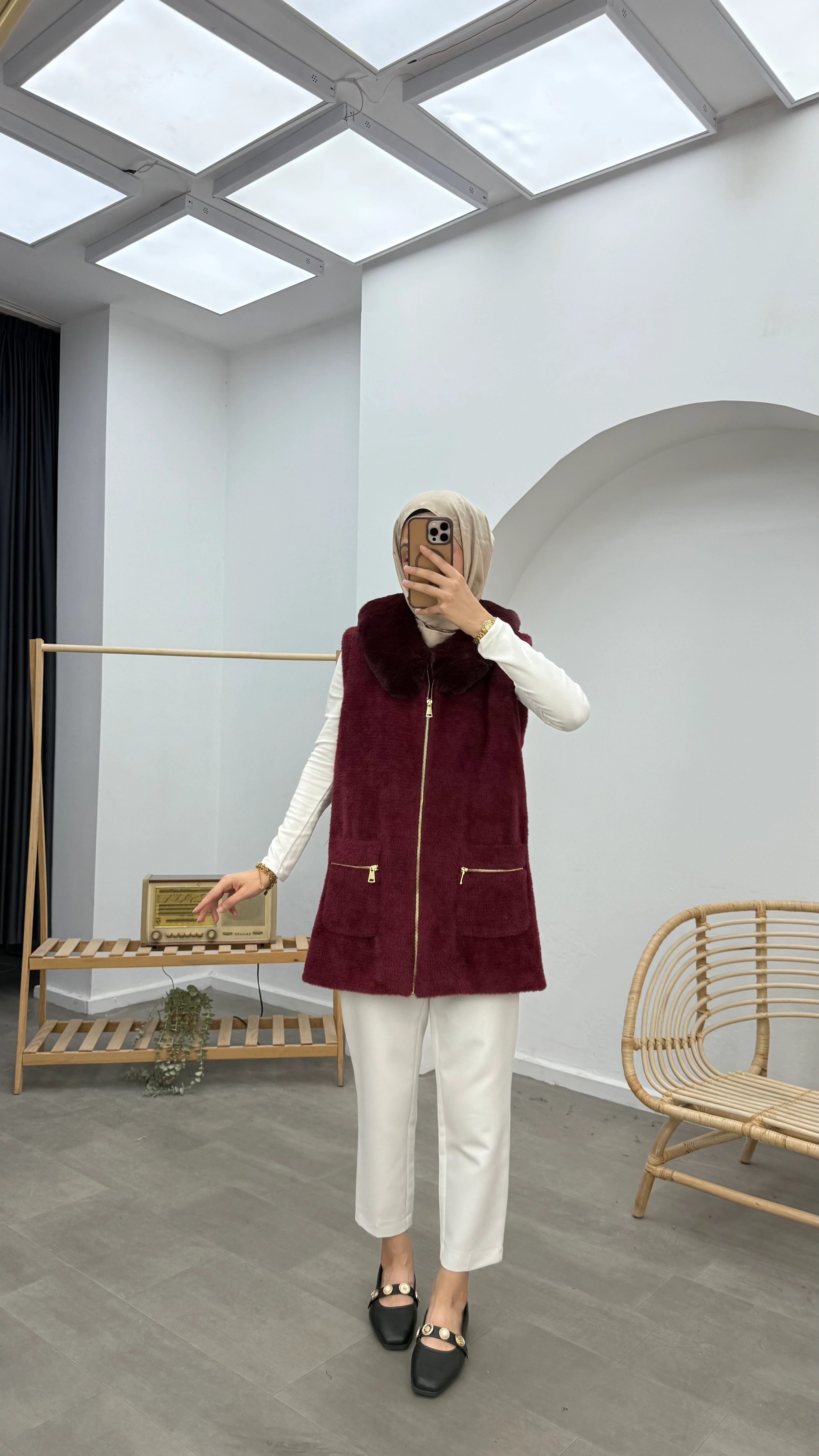 Kürklü Premium Angora Yelek