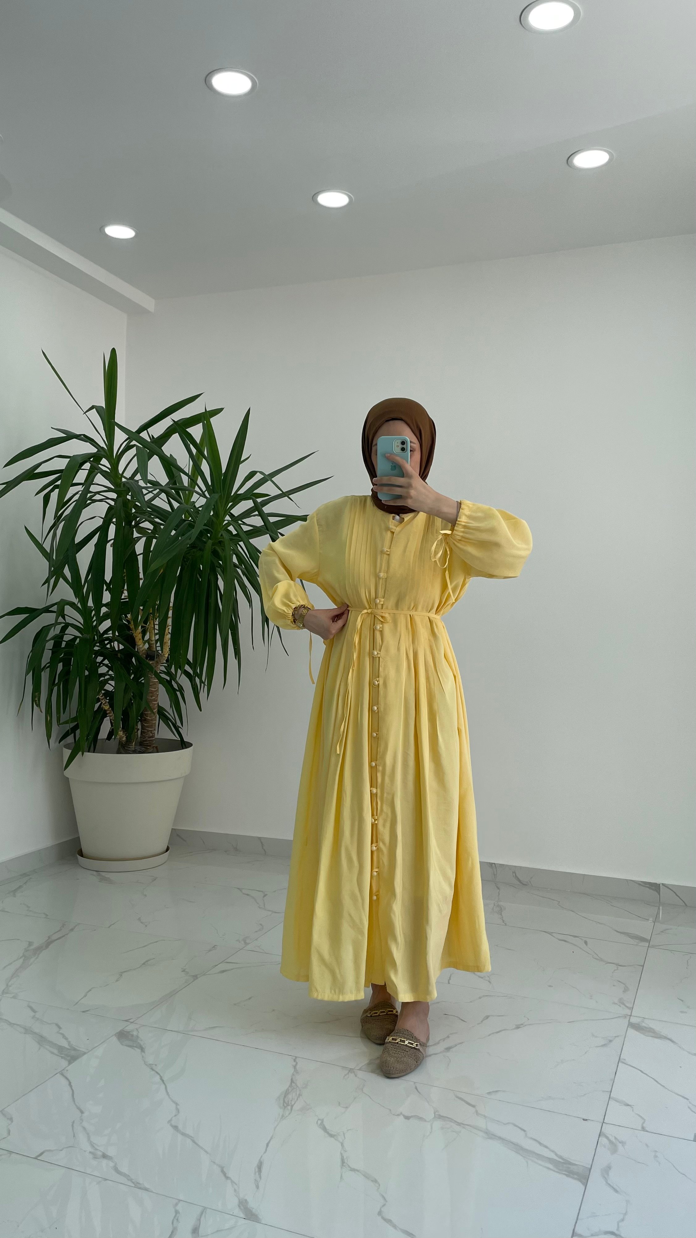 Polly Nervür Detaylı Elbise