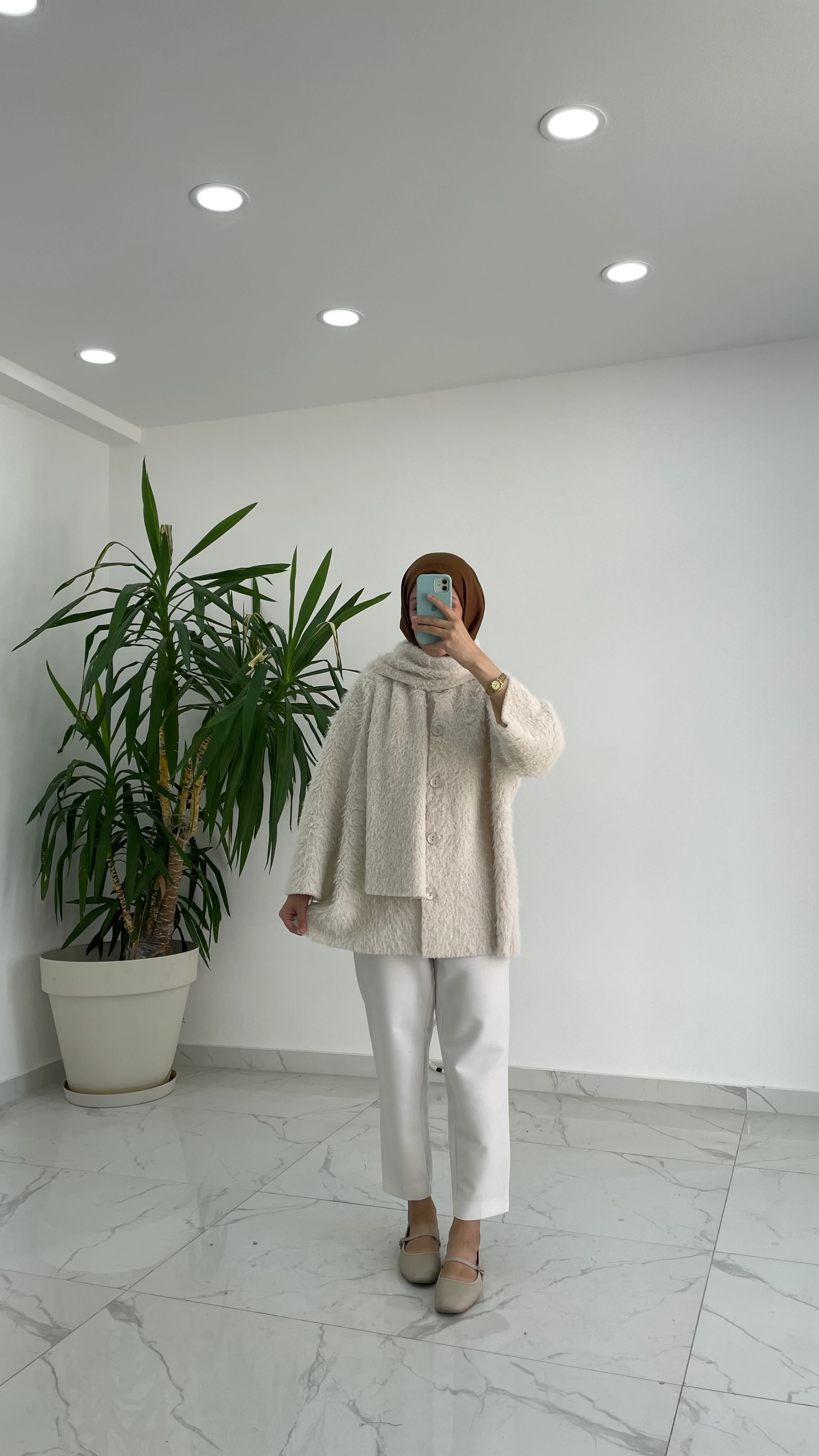 Novel Atkılı Ceket - Ekru