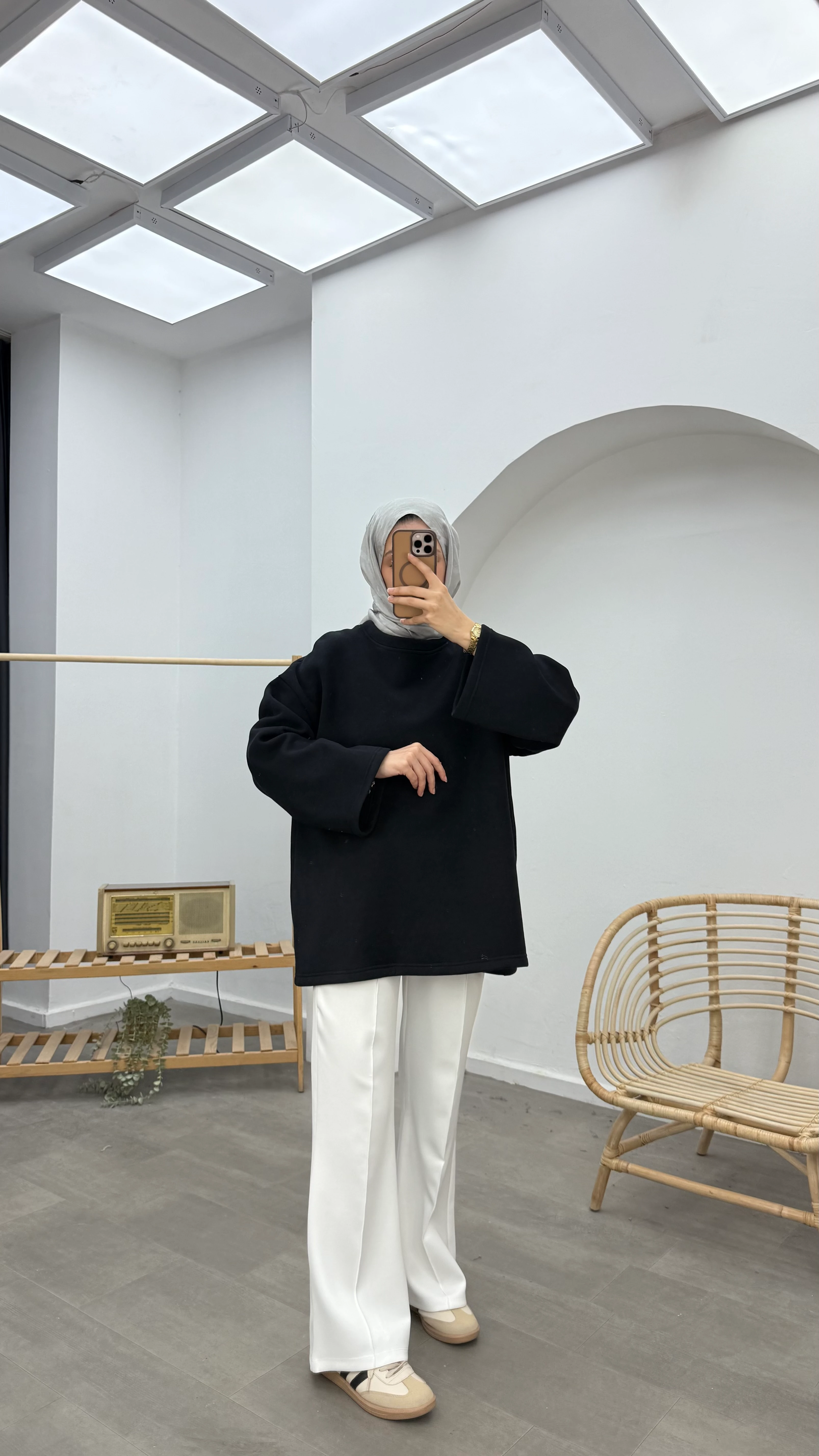 Basic Oversize Sweatshirt - Siyah