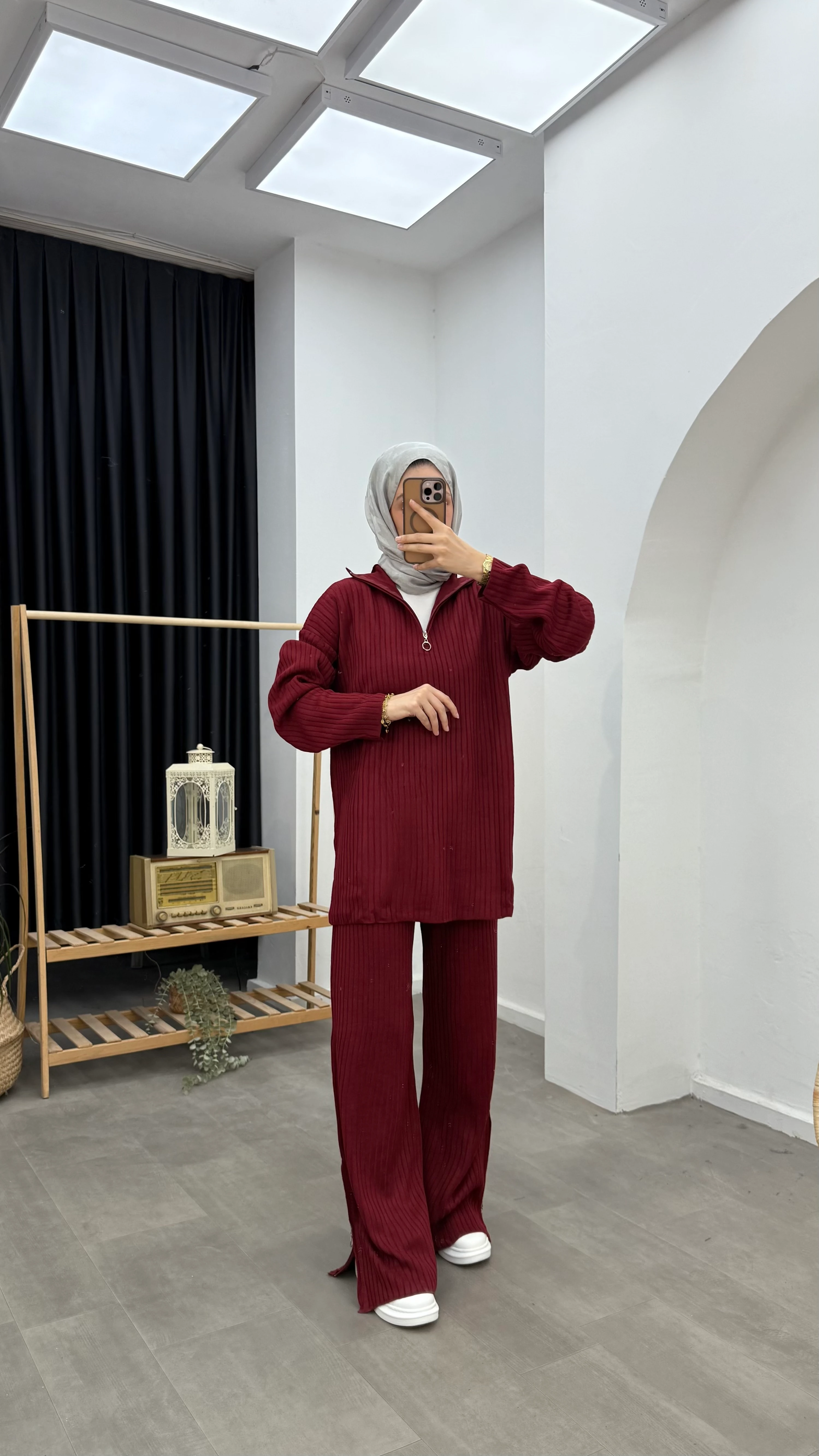 Basic Fermuar Detaylı Triko Takım