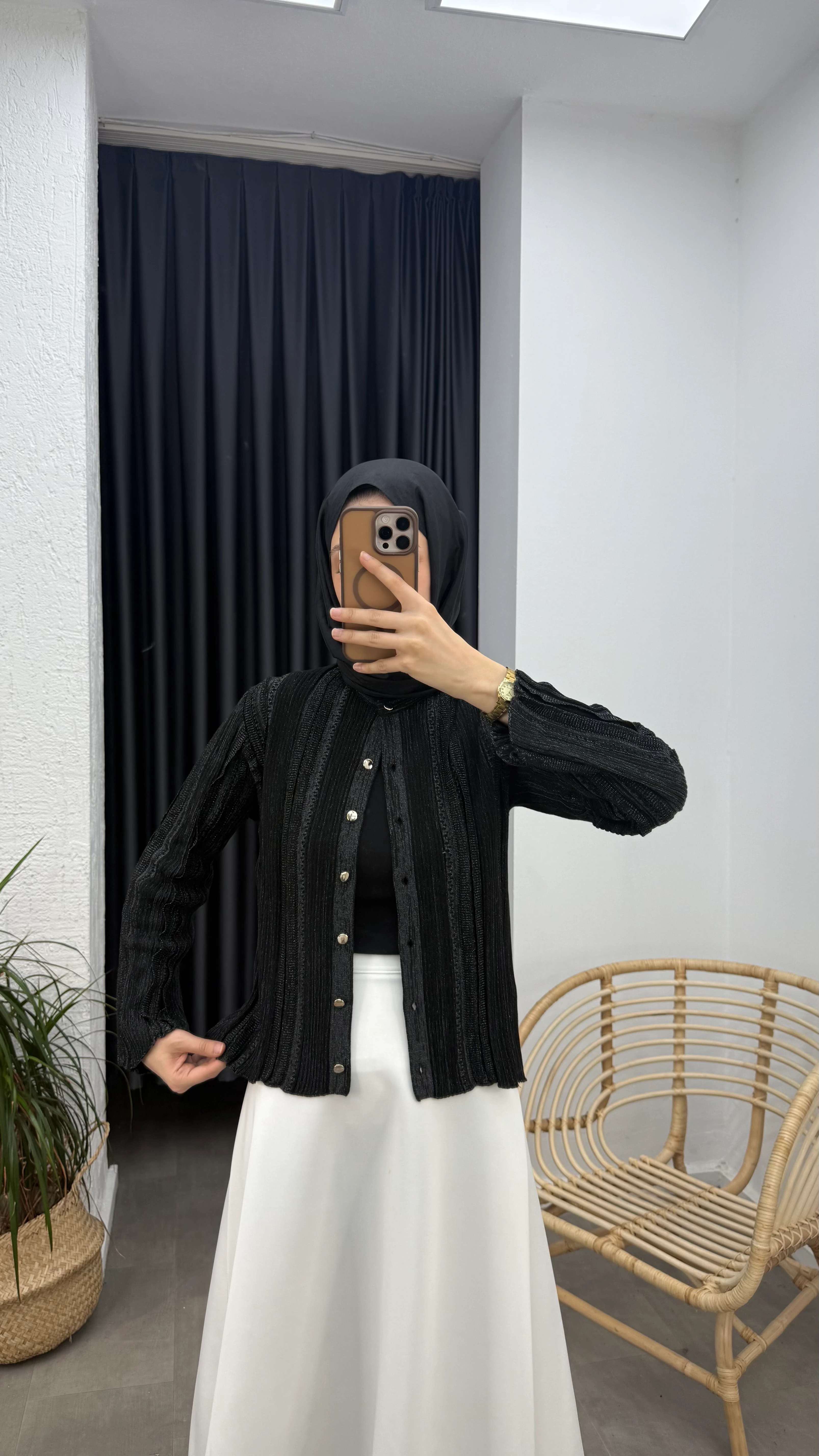 Doris Simli Triko Hırka - Siyah