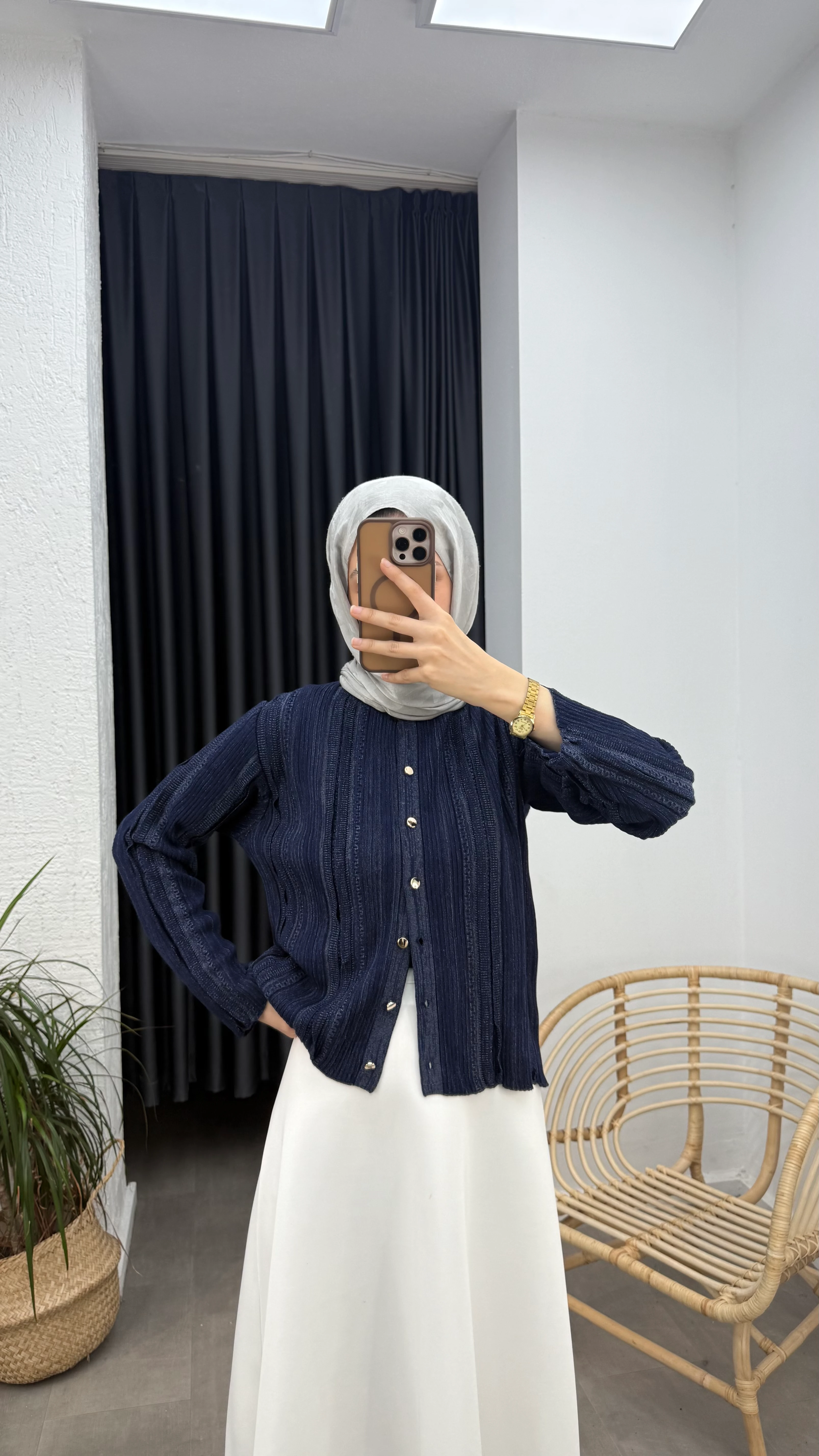 Doris Simli Triko Hırka - Lacivert