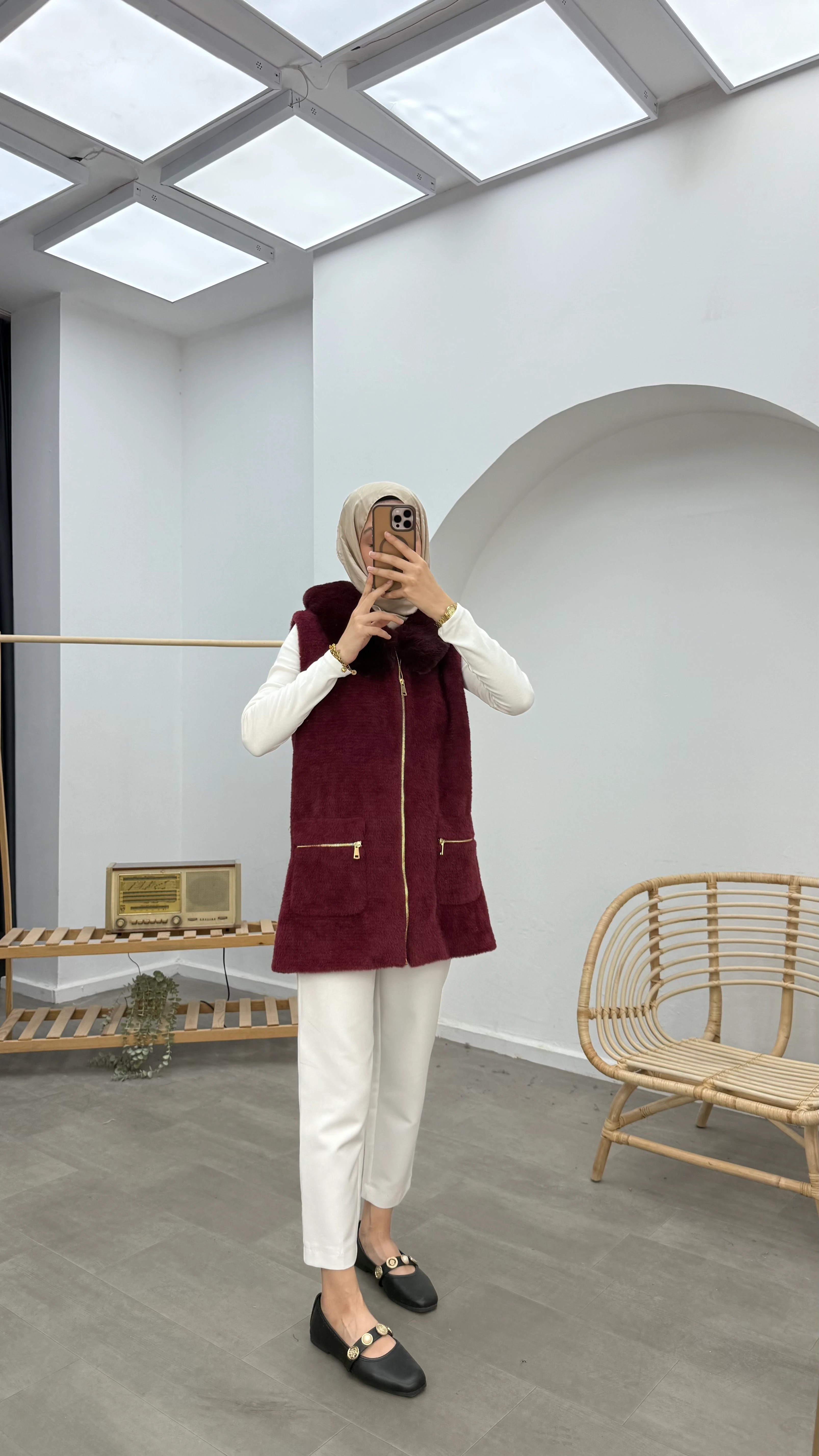 Kürklü Premium Angora Yelek