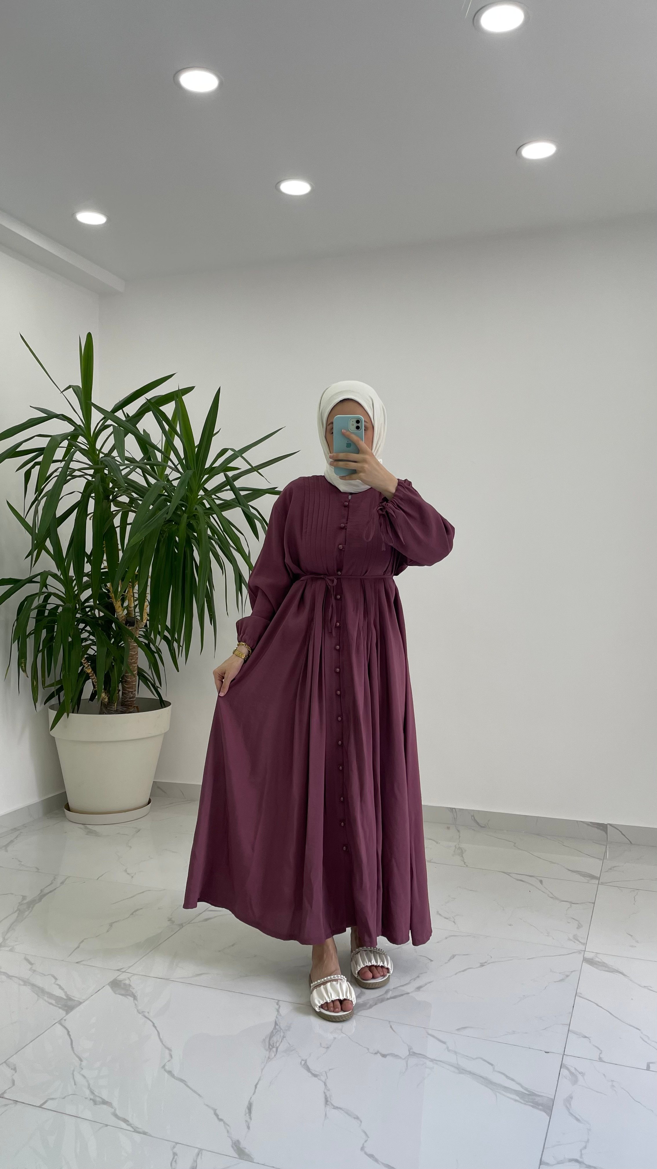 Polly Nervür Detaylı Elbise - Gül