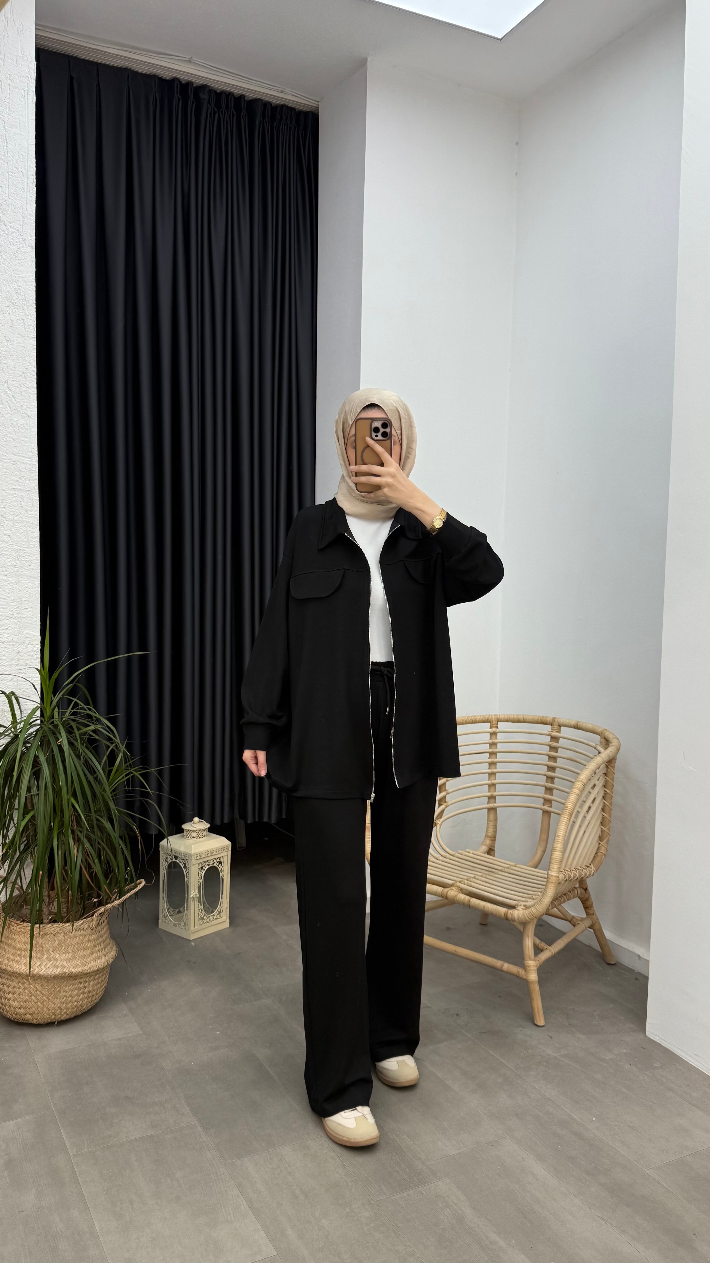 Cep Detaylı Oysho Takım - Siyah