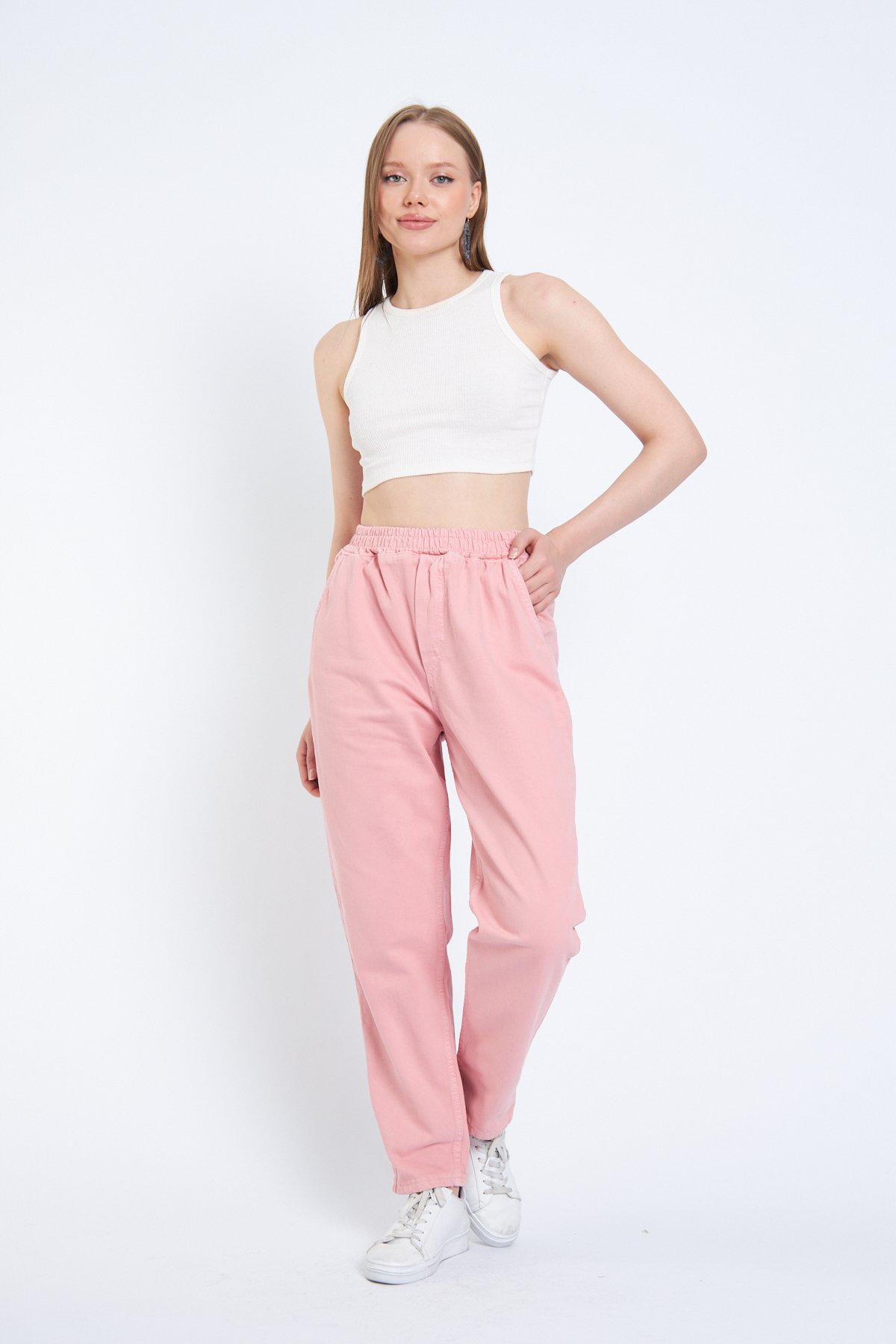 Boyfriend Denim Pantolon - Pembe