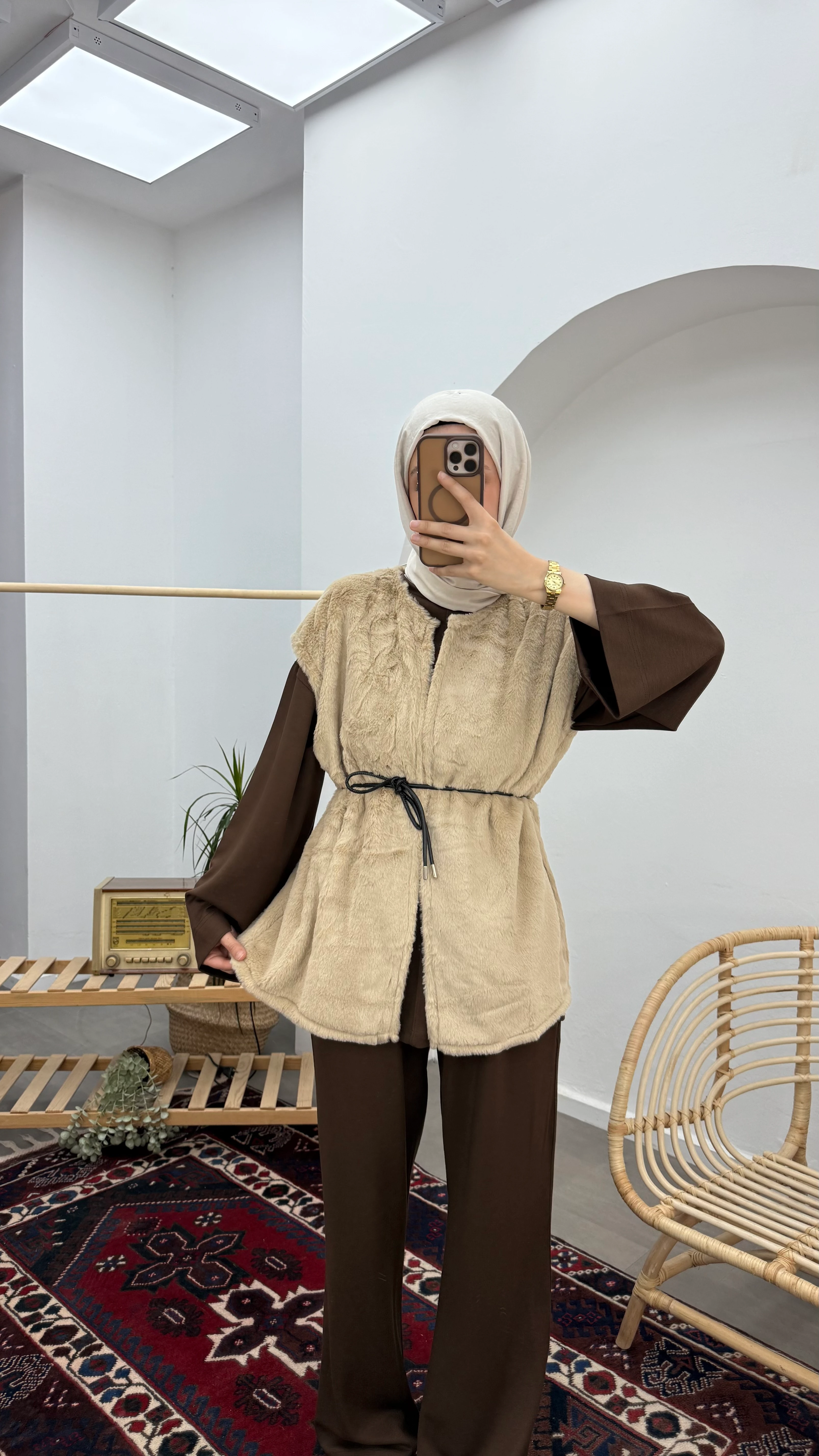 Lina Kemer Detaylı Kürk Yelek