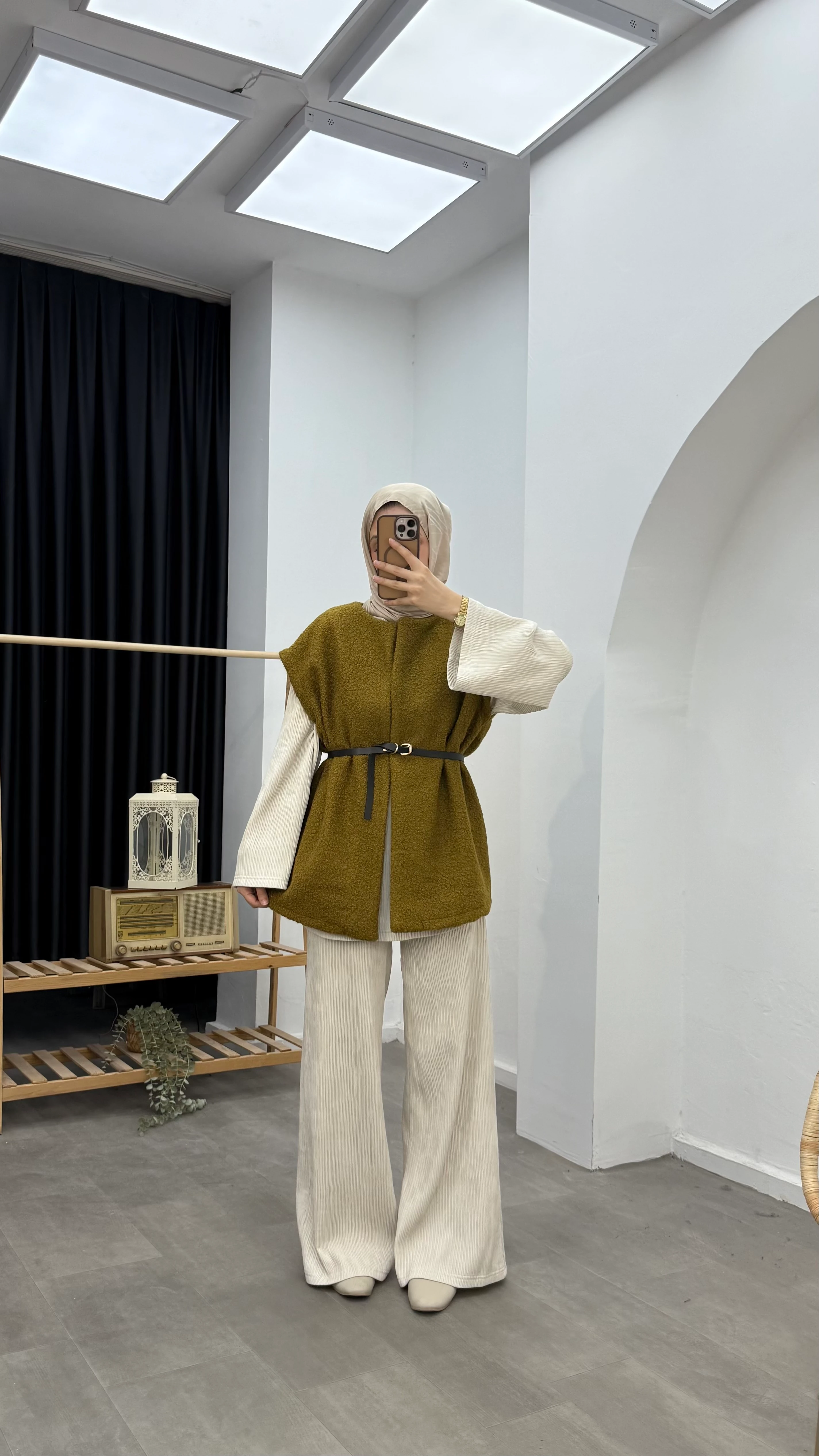 Orkide Deri Kemerli Yelek