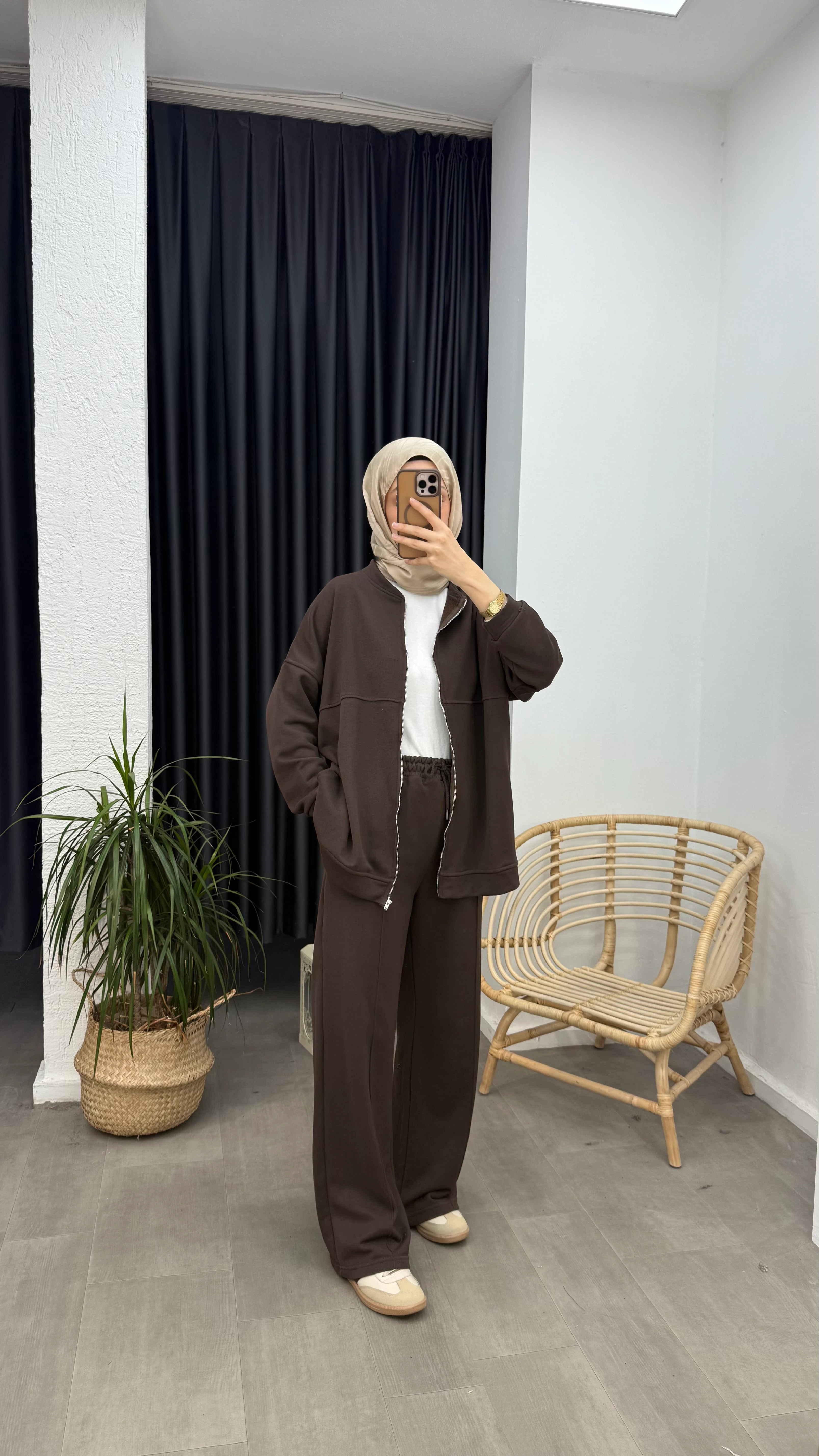 Nova Üç İplik İkili Takım - Kahve