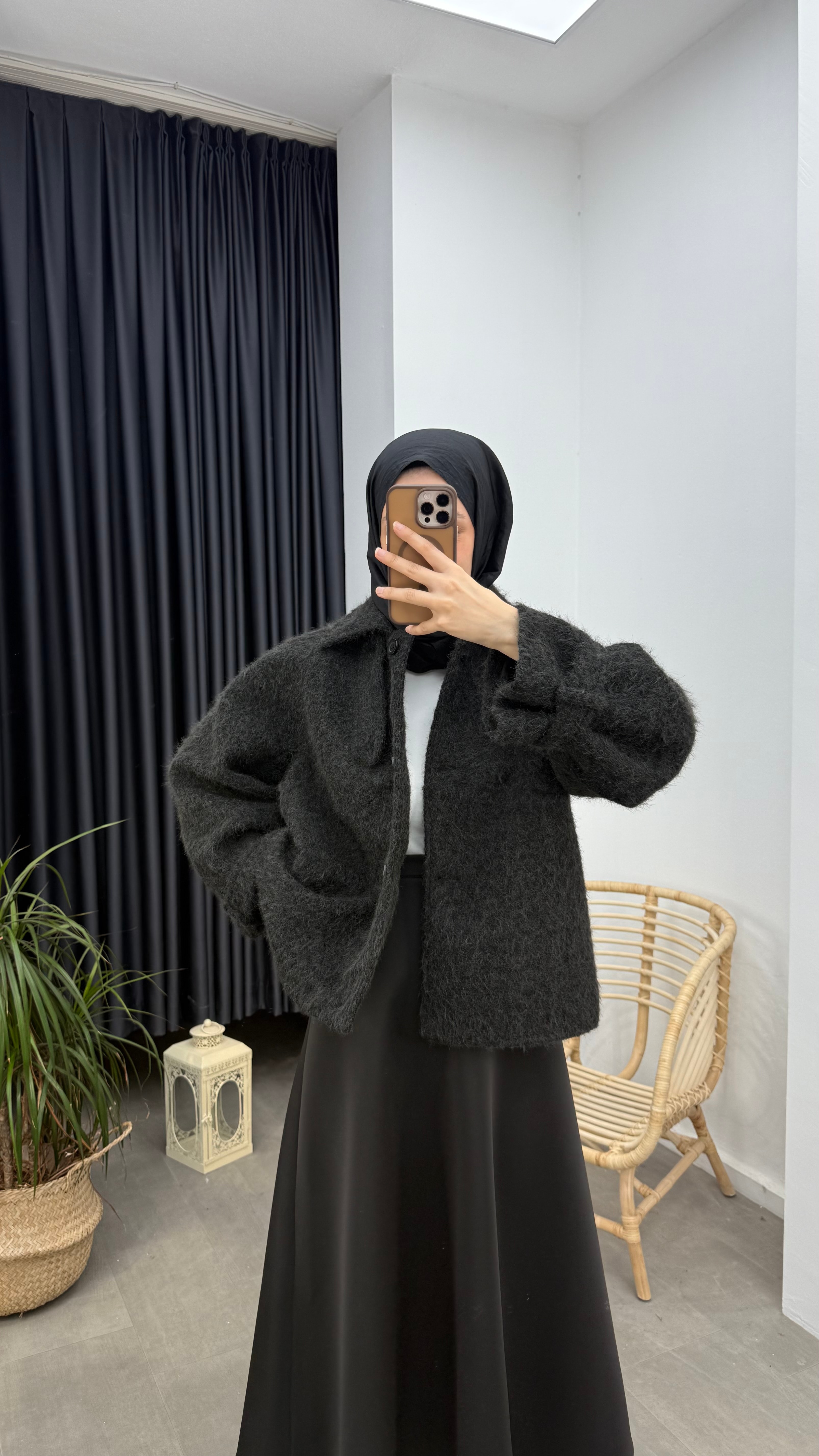 Premium Kırçıllı Kaşe Ceket - Siyah