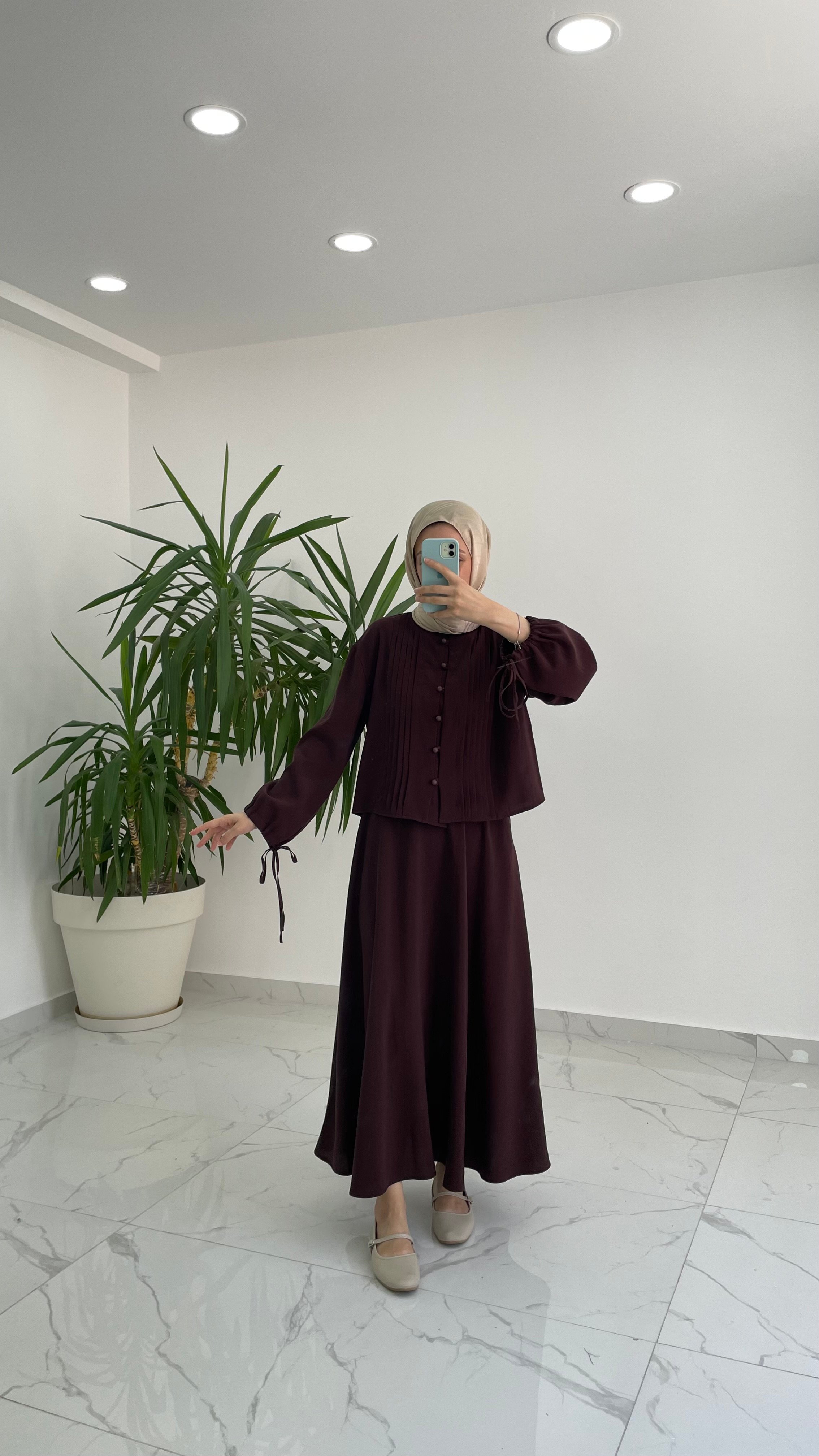 Amelia Nervürlü Etek Takım