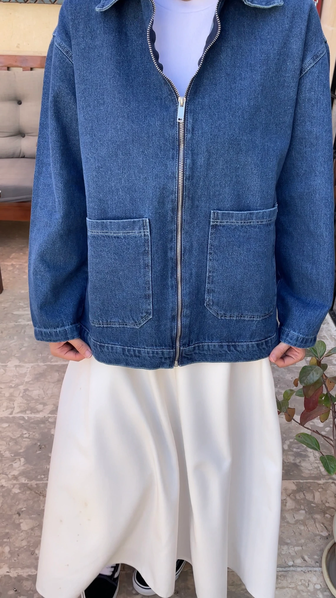 Swiss Cep Detaylı Denim Ceket