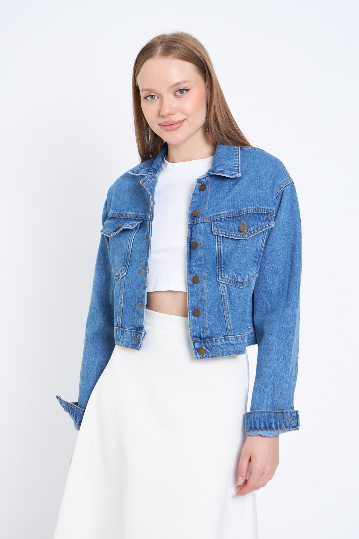 Mavi Crop Denim Ceket