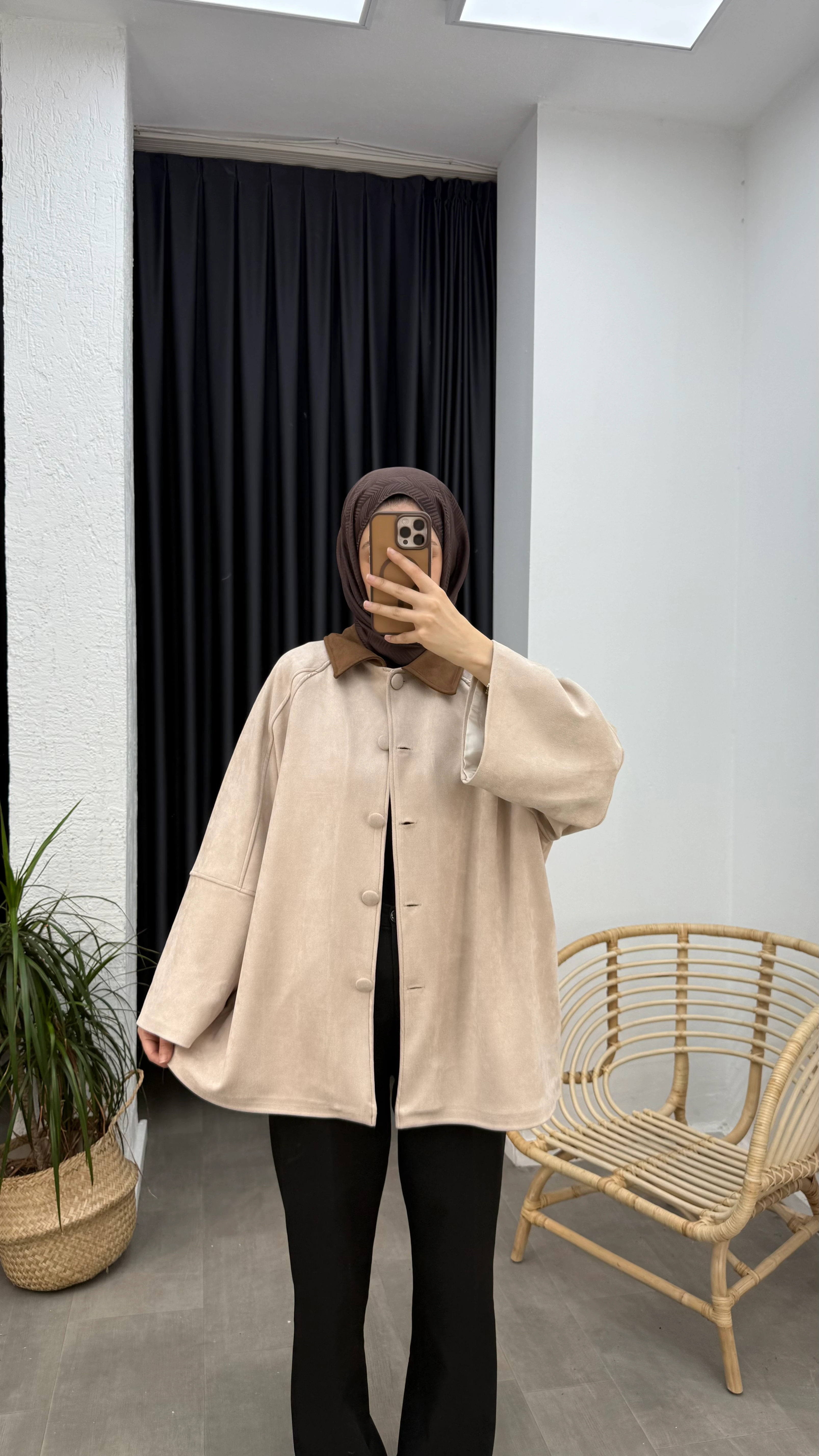 Sole Düğmeli Süet Ceket - Bej