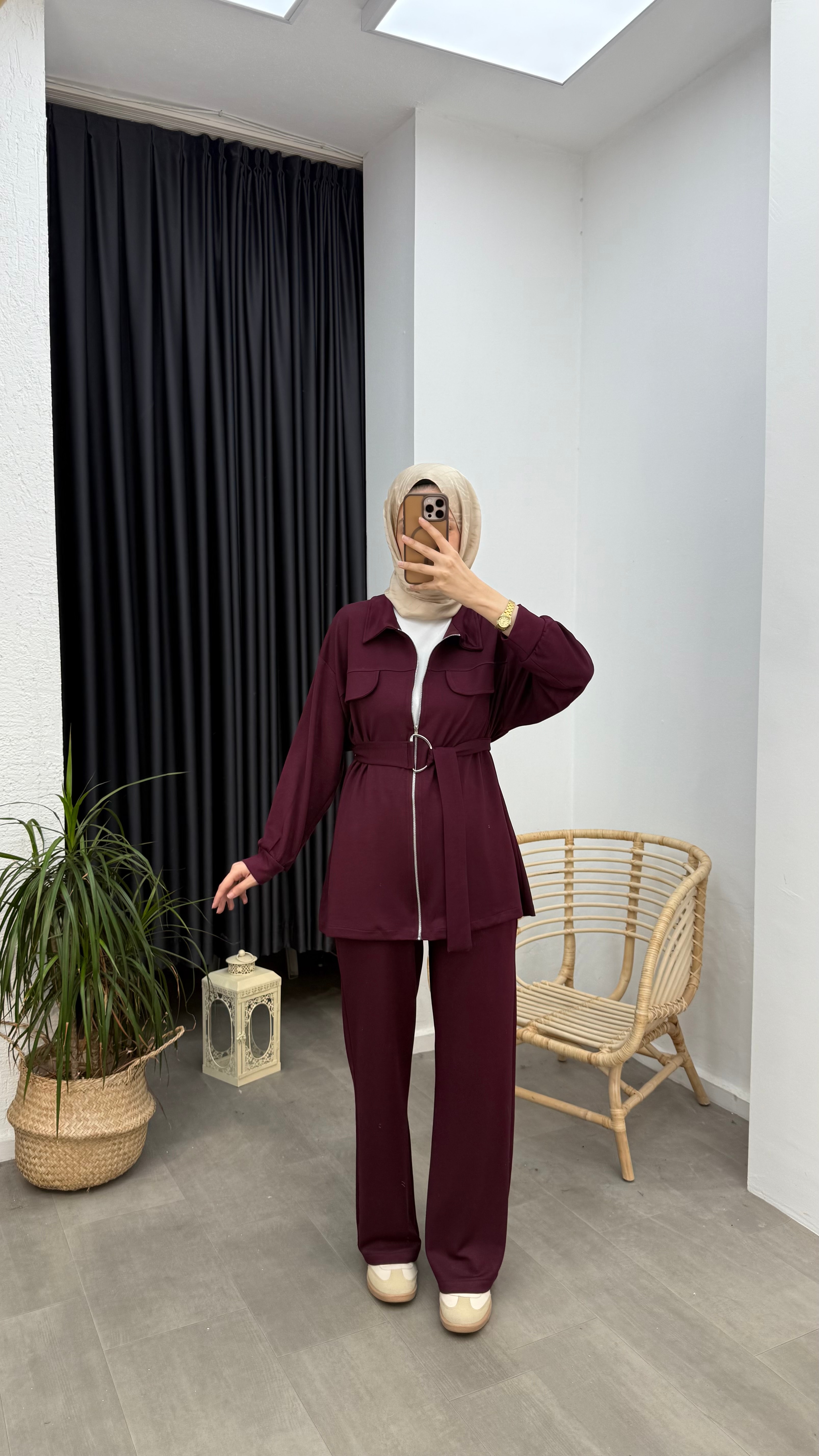 Cep Detaylı Oysho Takım - Bordo