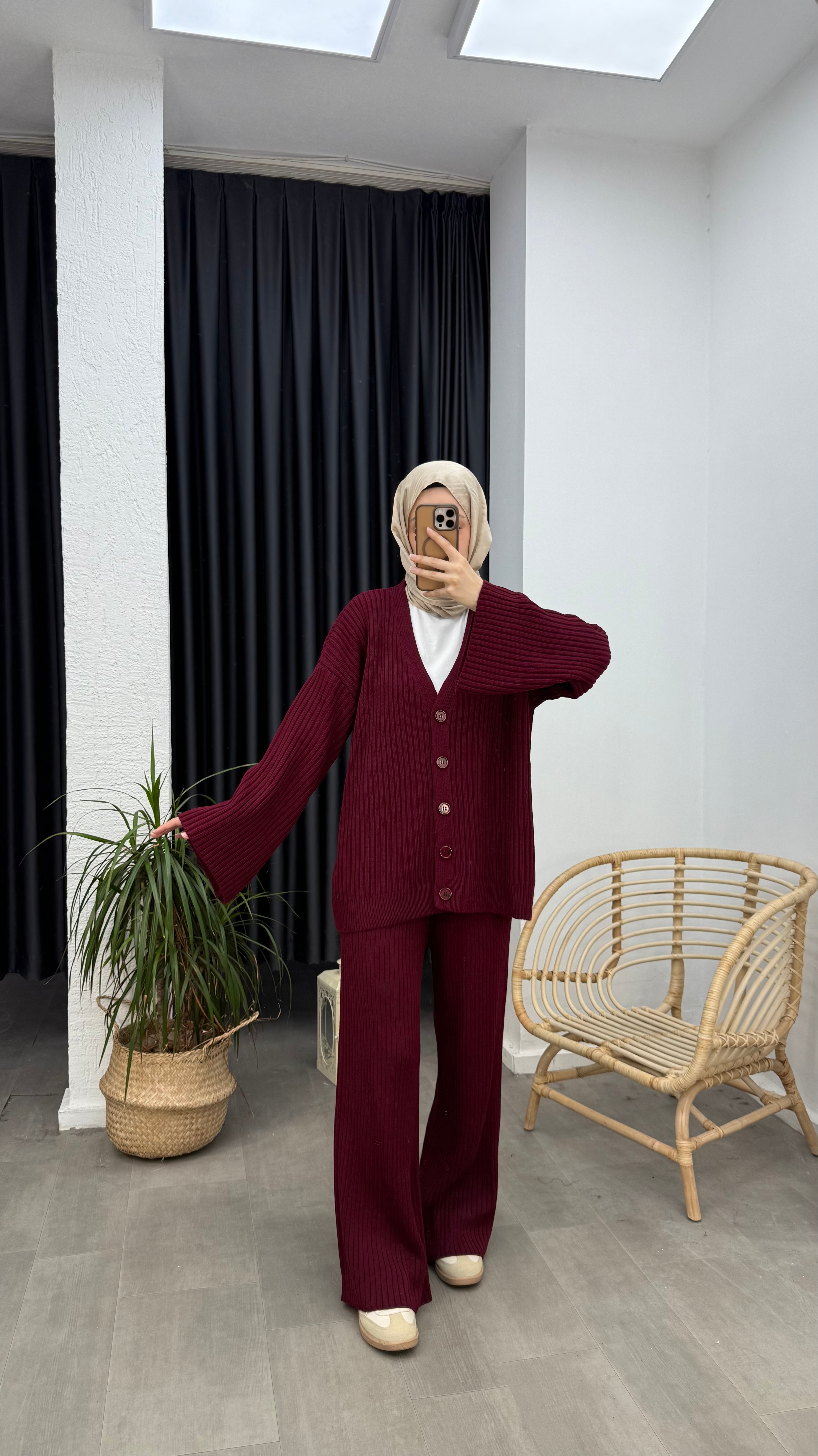 Melody İkili Triko Takım - Bordo