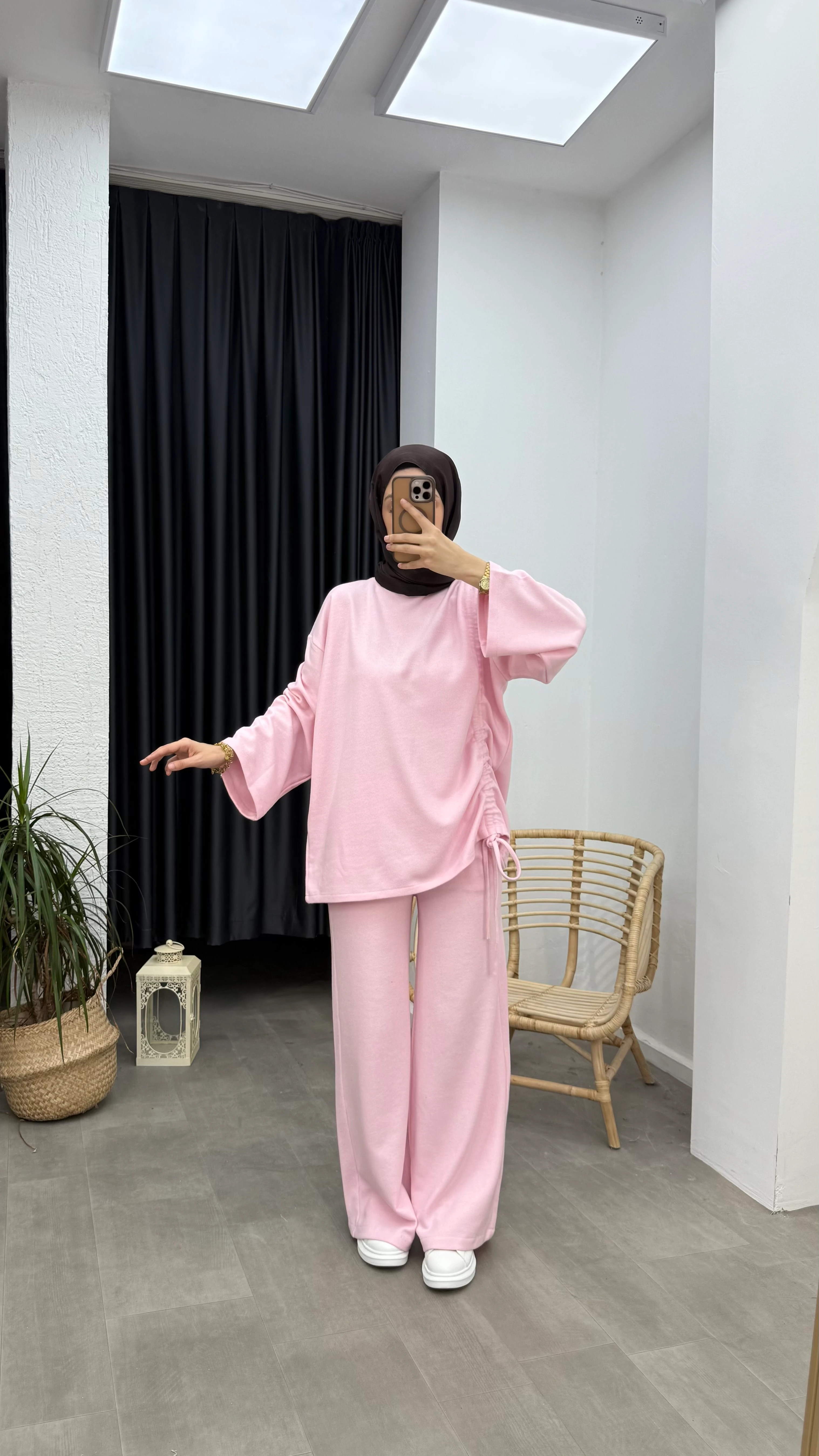 Andera Bluzu Biyeli Takım - Pembe