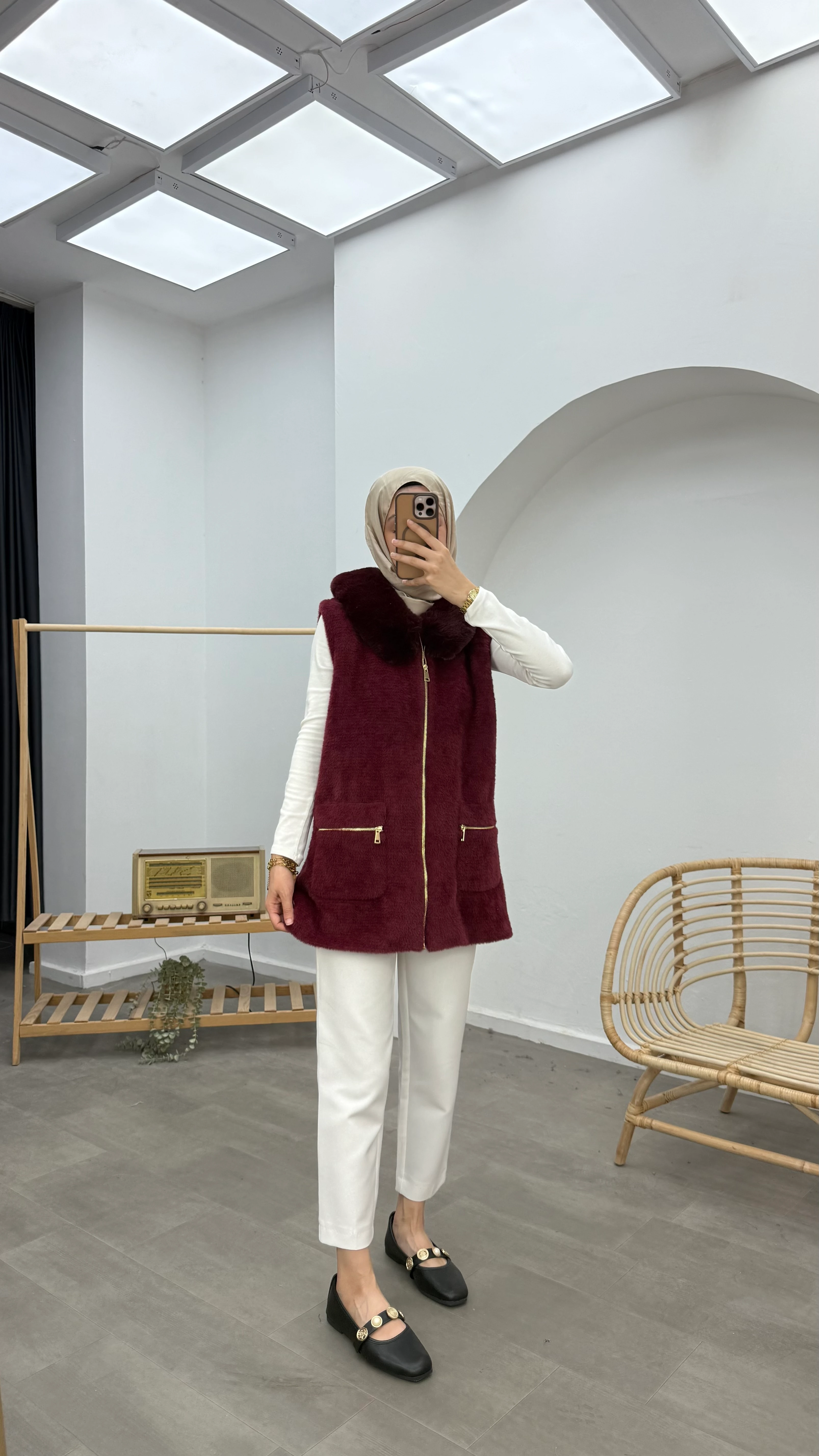 Kürklü Premium Angora Yelek