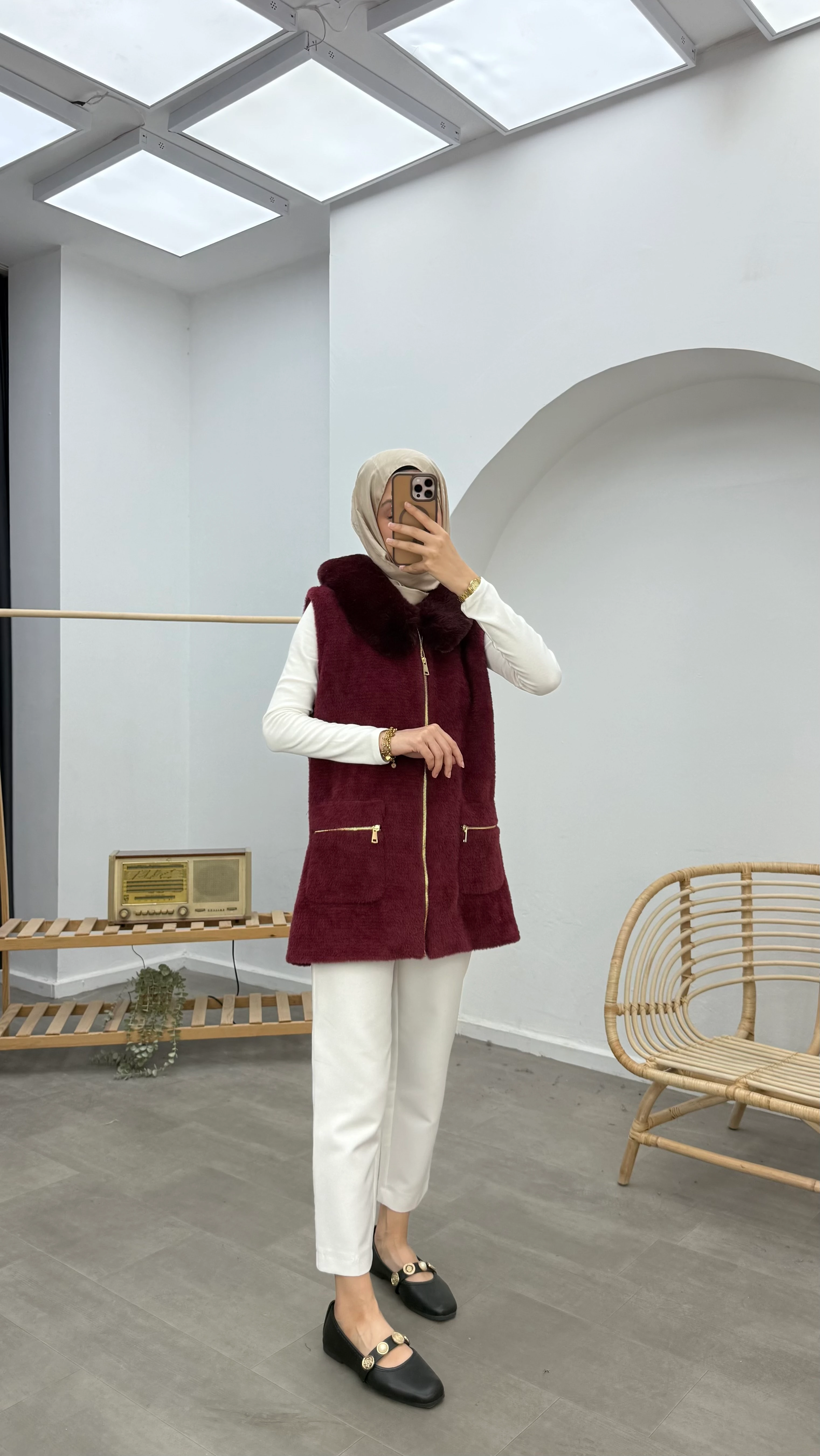 Kürklü Premium Angora Yelek