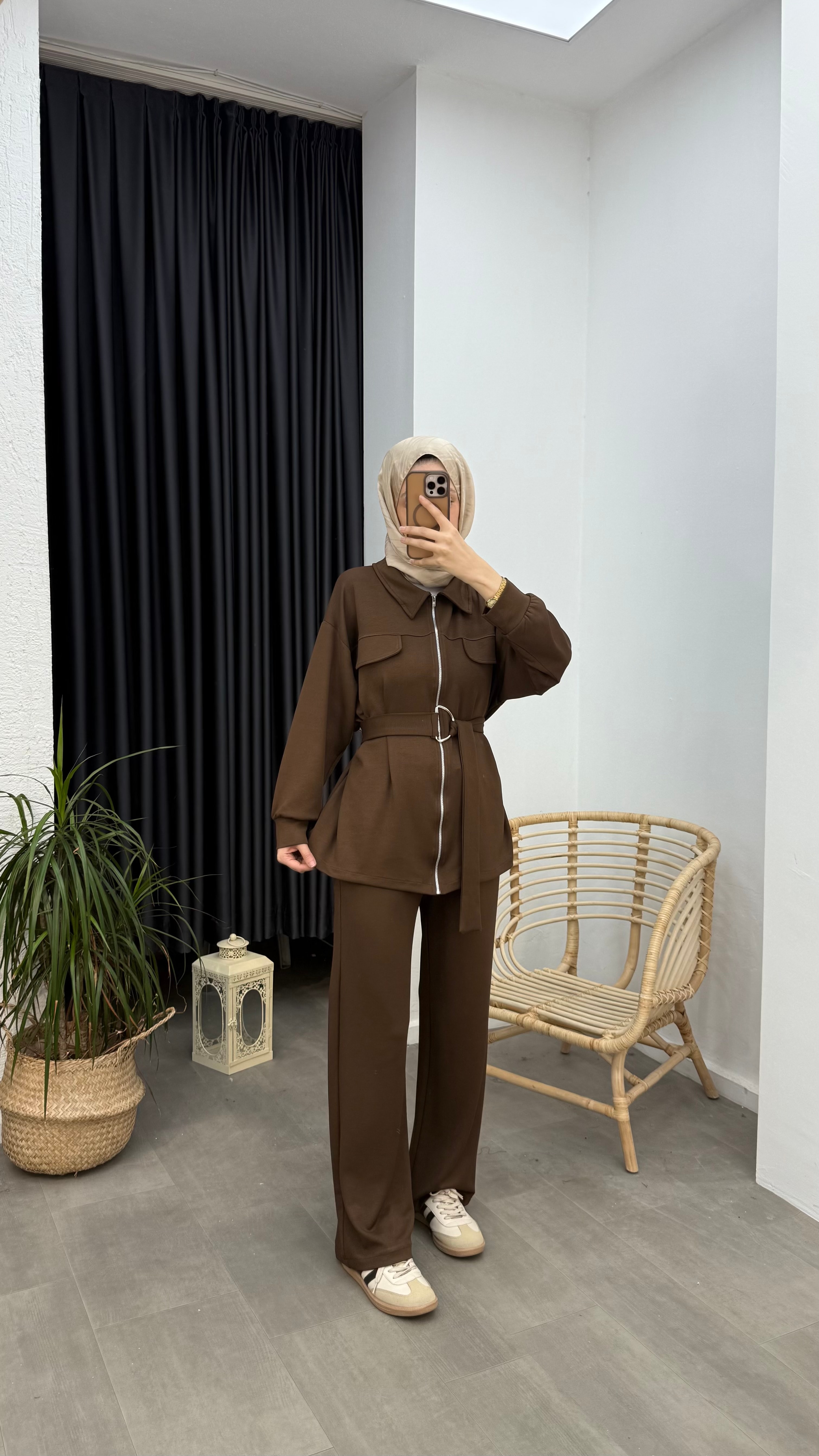 Cep Detaylı Oysho Takım - Kahverengi